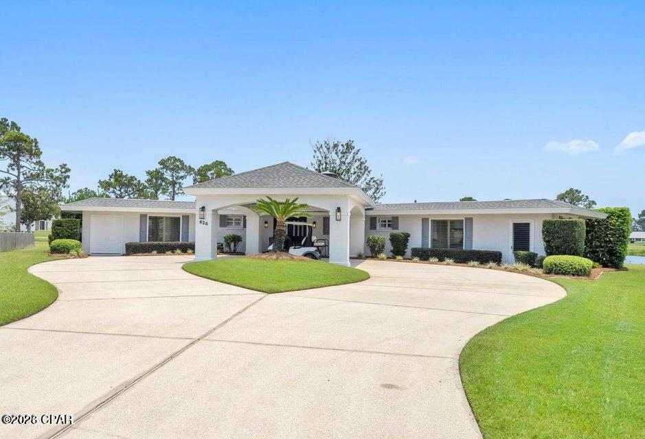 Opportunity to lease this beautiful, fully renovated Bay Point home. Natural sunlight abounds in the living and dining area. The living area has a gas fireplace for those chilly fall evenings and a mini bar as you enter the recently updated kitchen. The master suite is large enough to accommodate a king bed and sitting area. The two additional bedrooms and bathroom are located on the opposite side of the home and have a door allowing them to be closed off from the main living areas. The home has a storage room and golf cart garage. Lawncare is included but home will be leased unfurnished.