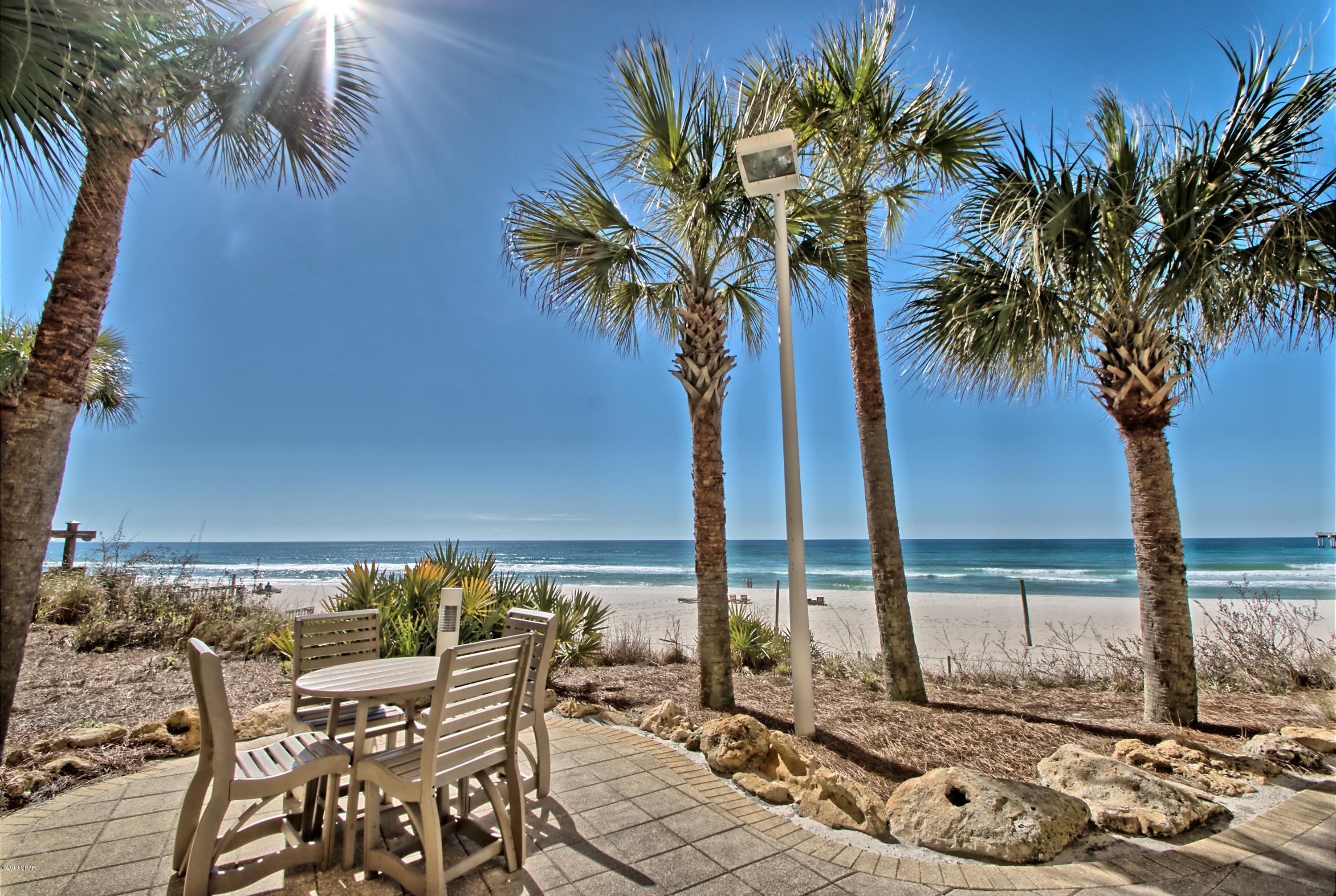 Arguably the Best Location Condo unit in a highly desirable floor!  This 2 bedroom 2 bath with a bunk that can sleep 8 people is a great plan.  This is not a hallway bunk but a room.  It is like a 3 bedroom without paying the premium of a three bedrooms.  Located centrally within the focal points of Panama City Beach, which is Pier Park.  There is a lot of things coming in this location, like the new Calypso Tower III etc. This unit offers all the amenities and can produce a good rental revenue.