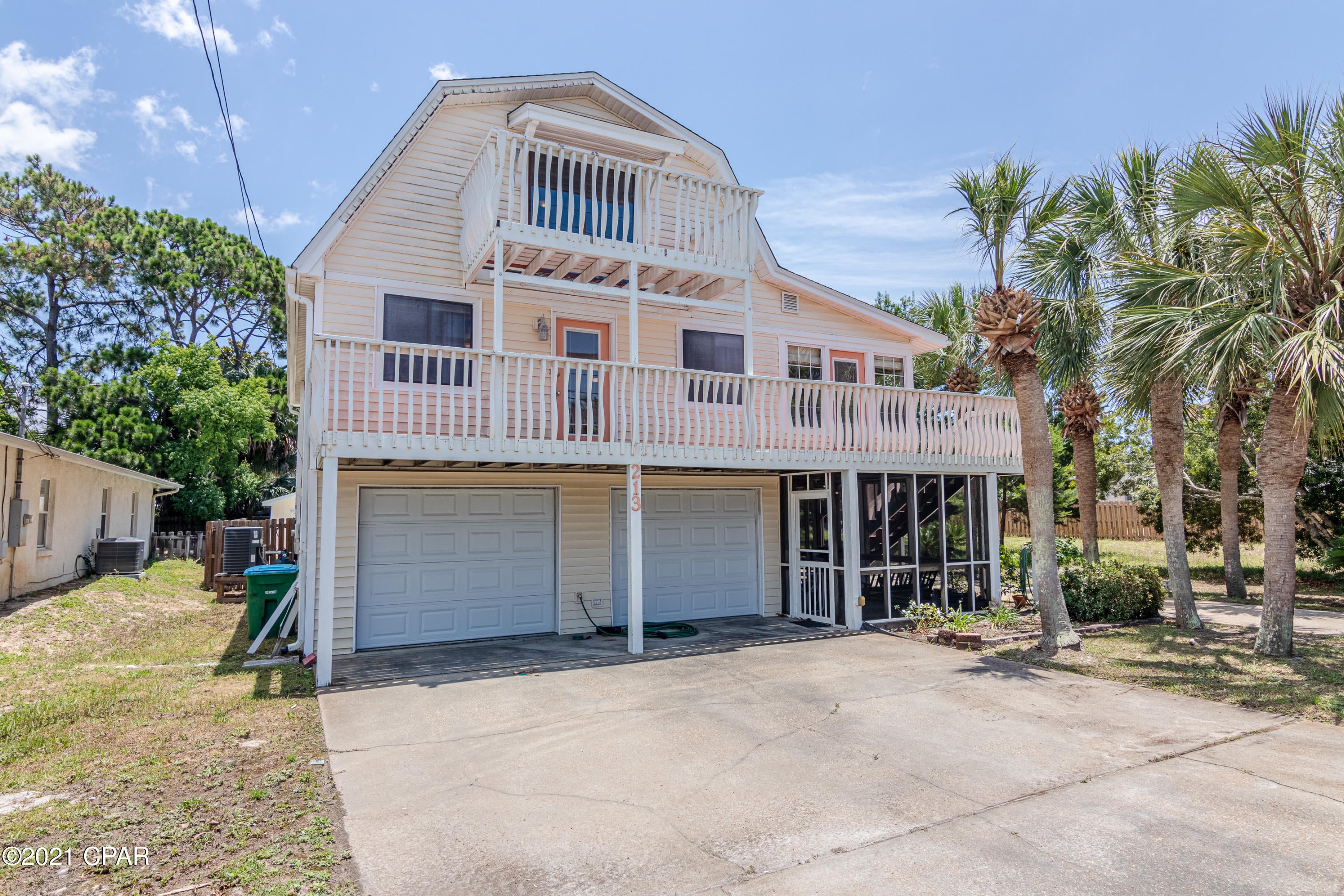 Great home located on the west end of Panama City Beach with RV Garage and Pool!!  If you're ready to move to Florida this is the home for you!!  This three-story home has four bedrooms, two balconies, sun-room, screen porch and more.  Make this your primary home, second home or long-term rental investment – NO short-term rentals.   Less than a half mile to the white sandy beach and within 5 miles of Pier Park, Frank Brown Park and Aaron Bessant.