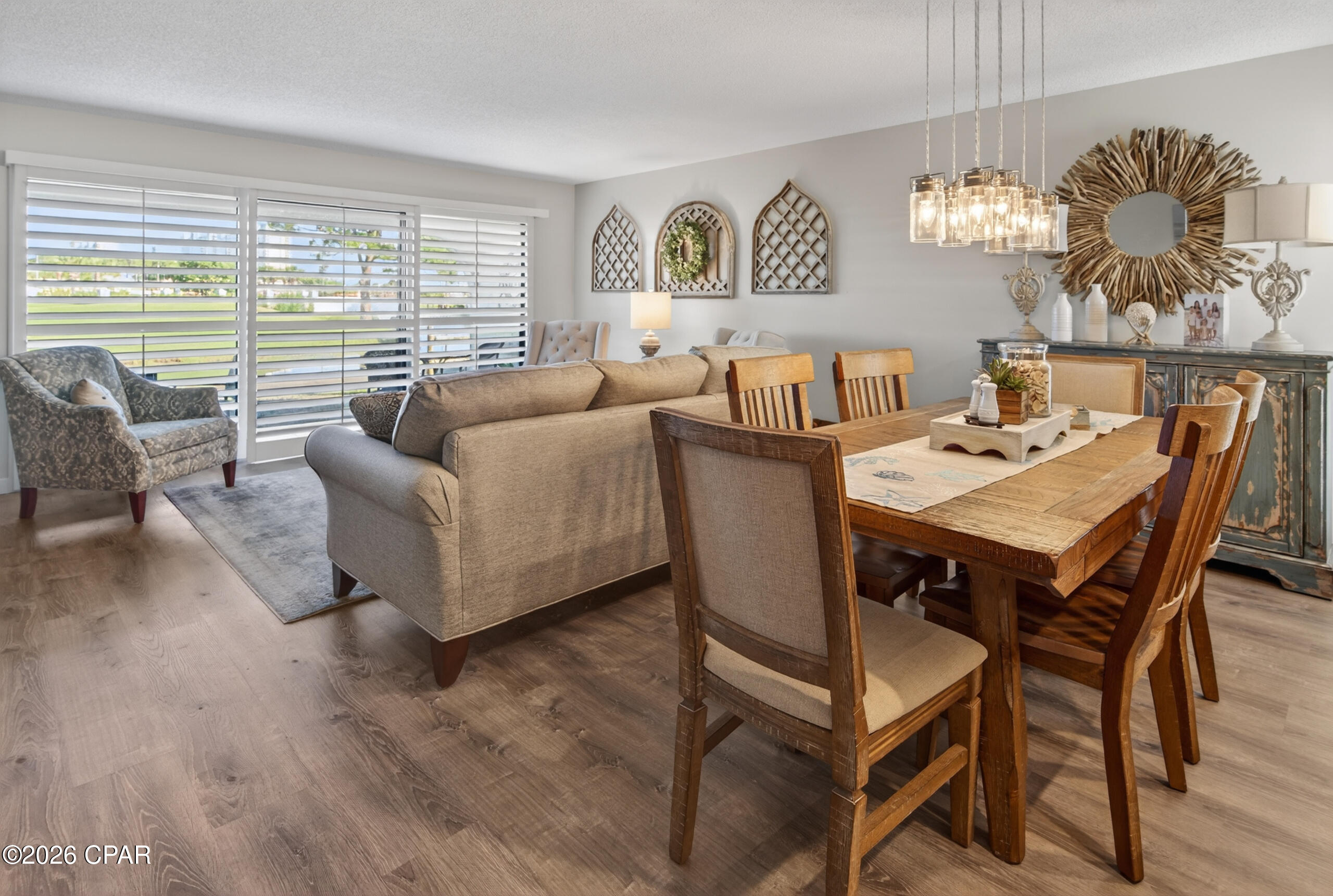 'CURRENTLY UNDER CONTRACT, SELLER WILL CONSIDER BACKUP OFFERS' ASSUMABLE VA MORTGAGE at 4.75% for a qualified buyer. Welcome to Edgewater Golf Villa 1208, located in the premier Edgewater Beach & Golf Resort. This beautifully updated ground-floor 3-bedroom, 3-bathroom golf villa offers modern coastal elegance and a thoughtful layout designed for both comfortable everyday living and effortless entertaining. Step out onto your private patio and enjoy peaceful views overlooking on of the resort's many ponds with the lush golf course just beyond. Edgewater Beach & Golf Resort is the the only full-service resort in Panama City Beach, delivering an unmatched lifestyle with exceptional amenities, including a beachside lagoon-style pool with poolside tiki bar, 10 additional heated pools, 4 hot tubs, kids splash zone, par 3 golf course, fitness center, tennis, pickleball, basketball and shuffleboard courts, a seasonal resort wide tram service and so much more. Enjoy gulf views while dining at the onsite Ocean's Bar & Grill or grab a quick snack or Starbucks at Edgie's Corner Market. Whether you're seeking a primary residence, a second home, or a turnkey investment property with strong rental income potential, this move-in-ready villa is perfectly positioned to meet your needs. Come experience the best of resort living at Edgewater Golf & Beach Resort.