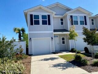 Welcome to Sentinel Point! This townhome complex is located just minutes from Tyndall Air Force Base. As you enter this townhome, you find quality paint throughout with orange peel textured walls. Downstairs you will find vinyl plank flooring and the kitchen has a breakfast bar that looks out to the living area and recessed panel cabinetry. Upstairs you will find plush carpet in each of the bedrooms and a laundry room. Bedroom 1 has a walk-in closet and the bath has a shower only. The additional bathroom has a shower/tub combo. The countertops are laminate in the kitchen and bathrooms. Owners can enjoy the added benefits of a homeowner's association that includes a pool area, additional common area throughout, and landscaping. Pictures, photographs, floor plans, elevations, features, colors and sizes are approximate for illustration purposes only and will vary from the homes as built. Home and community information including pricing, included features, terms, availability and amenities are subject to change and prior sale at any time without notice or obligation. For Move-In/Completion Estimates: Ready dates are estimates only. Timing of completion of construction and buyer move-in are subject to contingencies contained in home purchase agreement and governing jurisdictions issuance of a certificate of occupancy and may change due to forces majeures and other delays or disruptions outside the reasonable control of the Builder.