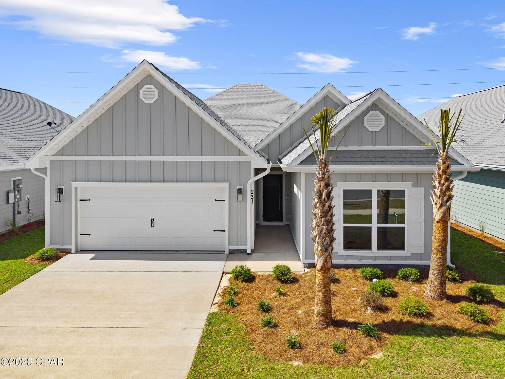 Welcome to 231 Dama Del Mar Way, a new home at Caballeros Estates at Hombre, located in Panama City Beach, Florida. This stunning home offers a combination of comfort and elegance, perfect for a primary residence or a luxurious second home. This home is under construction and features the Kennedy floorplan, beautifully crafted with five bedrooms and three full bathrooms, complemented by a spacious two-car garage.  

As you enter this home you will find a bright, open-concept living space, where natural light floods through windows, highlighting the home's contemporary charm. Entertain with ease in the expansive living area and appointed dining room, where the large kitchen island serves as the centerpiece, perfect for hosting gatherings or enjoying casual family meals. The kitchen is designed with functionality and modern conveniences with quartz countertops, sleek soft-close Shaker-style cabinets, stainless-steel appliances that include a stove, microwave and dishwasher as well as a large center island and a spacious corner pantry. 
  
Retreat to the privacy of the primary bedroom that features an ensuite bathroom with a soak tub, a separate standing shower, a dual sink vanity with quartz countertops and lower cabinetry for storage. This home has four additional bedrooms, and two shared bathrooms located in separate areas giving the feel of a split bedroom design. EVP flooring throughout the home provides for a seamless transition between rooms.
  
Embrace the opportunity to create lasting memories in this idyllic community. Call us today to find out more about this home.