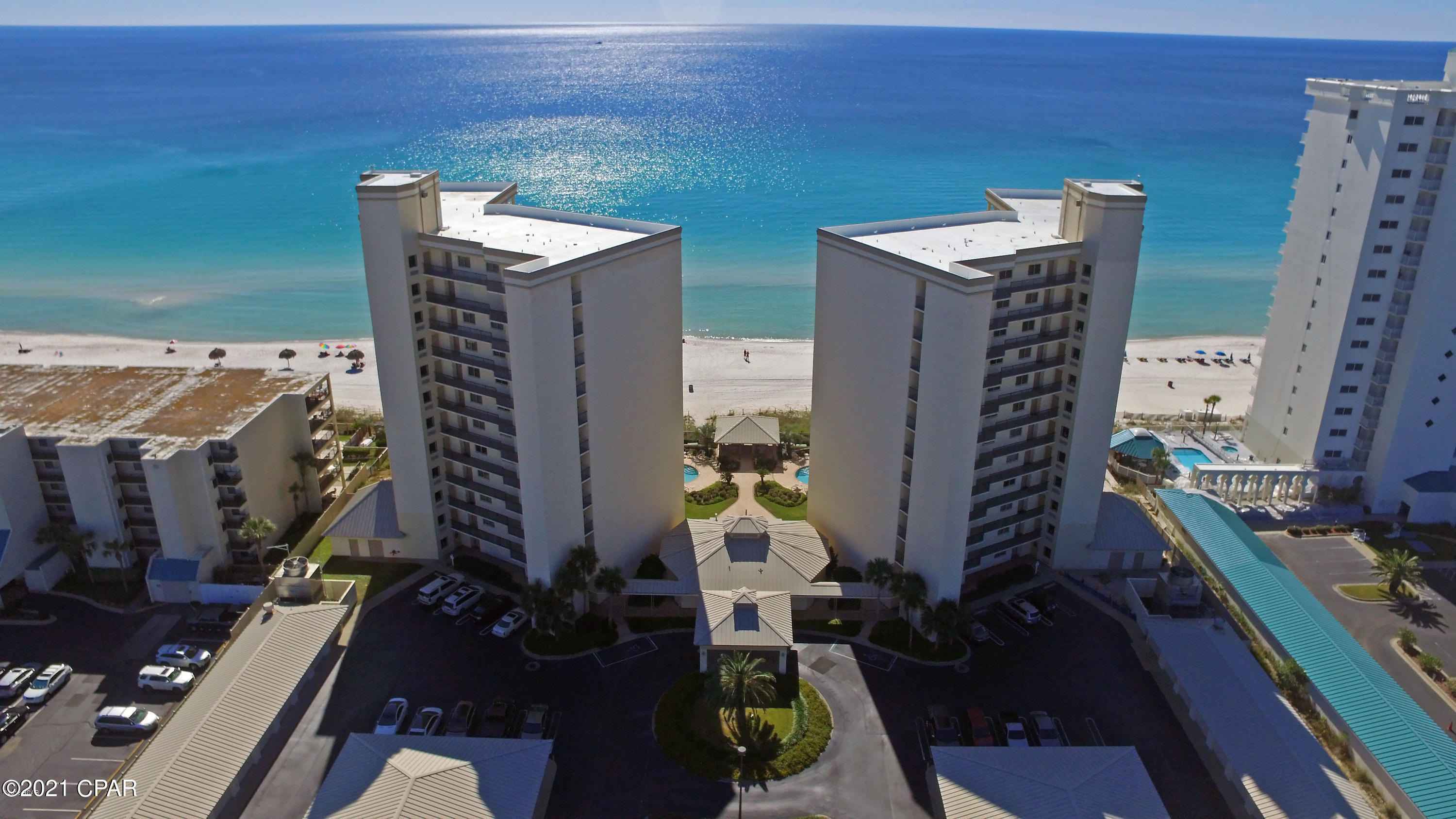 Summerwinds Unit 504 ~ The balcony overlooks the pools, lush landscaping, and the world's most beautiful beaches. SummerWinds Condominium is a one-of-a-kind luxury gulf front condominium on the east end of Panama City Beach. SummerWinds has 72 units. This gated, private, community is a non-rental community. This unit has a single car garage, 9-foot ceilings and large The spacious fifth floor, two-bedroom, two-bath unit features gorgeous views of the Gulf of Mexico. Featuring 1,600 square feet of beachfront living space at Summerwinds, a resort-style private condominium.