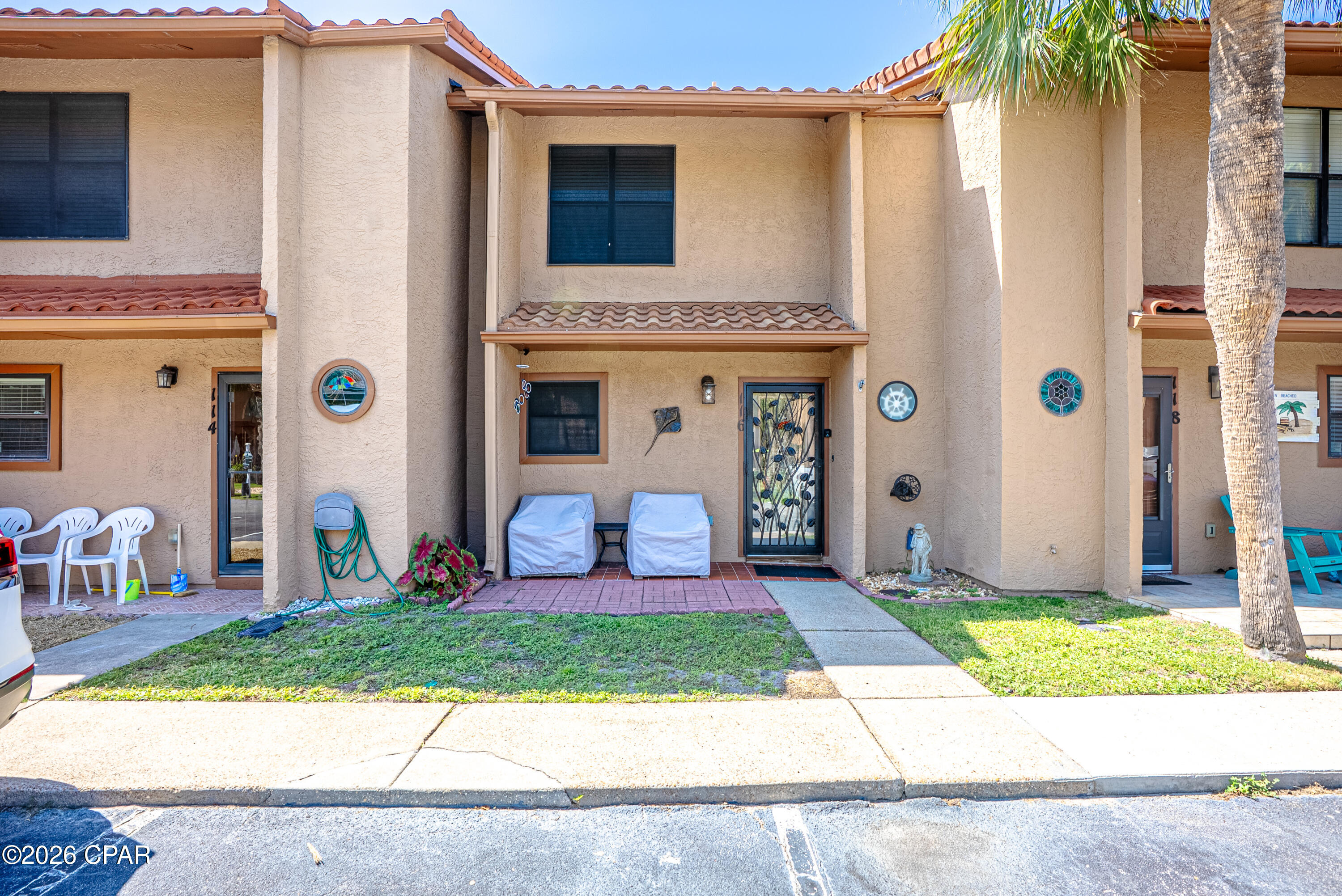 Beautiful upgraded townhome located on the ''Island'' inside Gulf Highlands Beach Resort.  Walking distance to the beach.  This unit is fully furnished, including all furniture, appliances and decorations.  There have been numerous updated features such as new cabinets, enclosed back patio, tub replaced with walk-in shower, New A/C system installed last week.  On demand hot water heater. shiplap siding going up the stairway with vinyl wood steps. Brand new roof, that is terracotta style ($20,000). Private security front door.  The unit is located on the canal, and has 2 deeded parking spaces.  This is a must see unit before you buy!