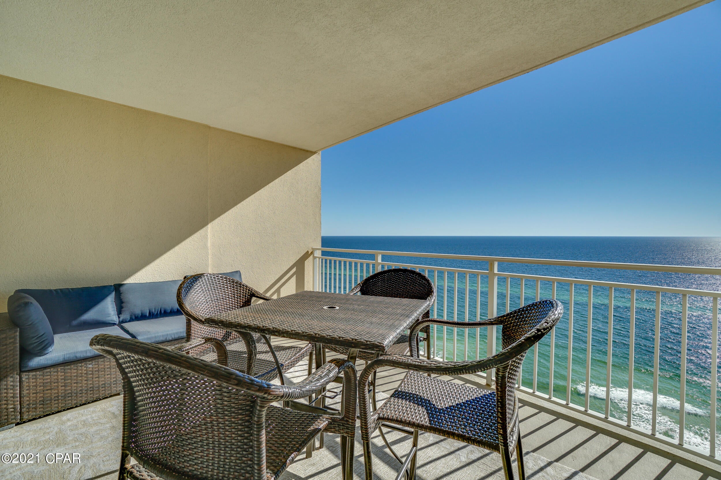 This completely remodeled 2 Bedroom, gulf front luxury retreat offers unrivaled amenities & water views. Perched on the 17th floor at Emerald Beach Resort with 1299 sqft & expansive vistas of the coastline from the Kitchen, Living & Master Bedroom. The Master Bath is extraordinary, with a marble-top vanity, double sinks, an oversized shower with rainhead & built-in display shelves. A bright, airy kitchen is stocked with quartz countertops & modern appliances. Bathroom 2 provides a beautiful marble vanity & tub/shower combination. The resort offers 3 pools, spas, a poolside tiki bar, outdoor grills, a giant poolside chess & shuffleboard, a fitness center, valet parking & two large parking garages. Enjoy the onsite Starbucks, ice-cream vendor, plus drinks & live music at the popular Sky Bar. All measurements are approximate and information is deemed reliable but should be verified by a Buyer. There are no bunks in unit.
