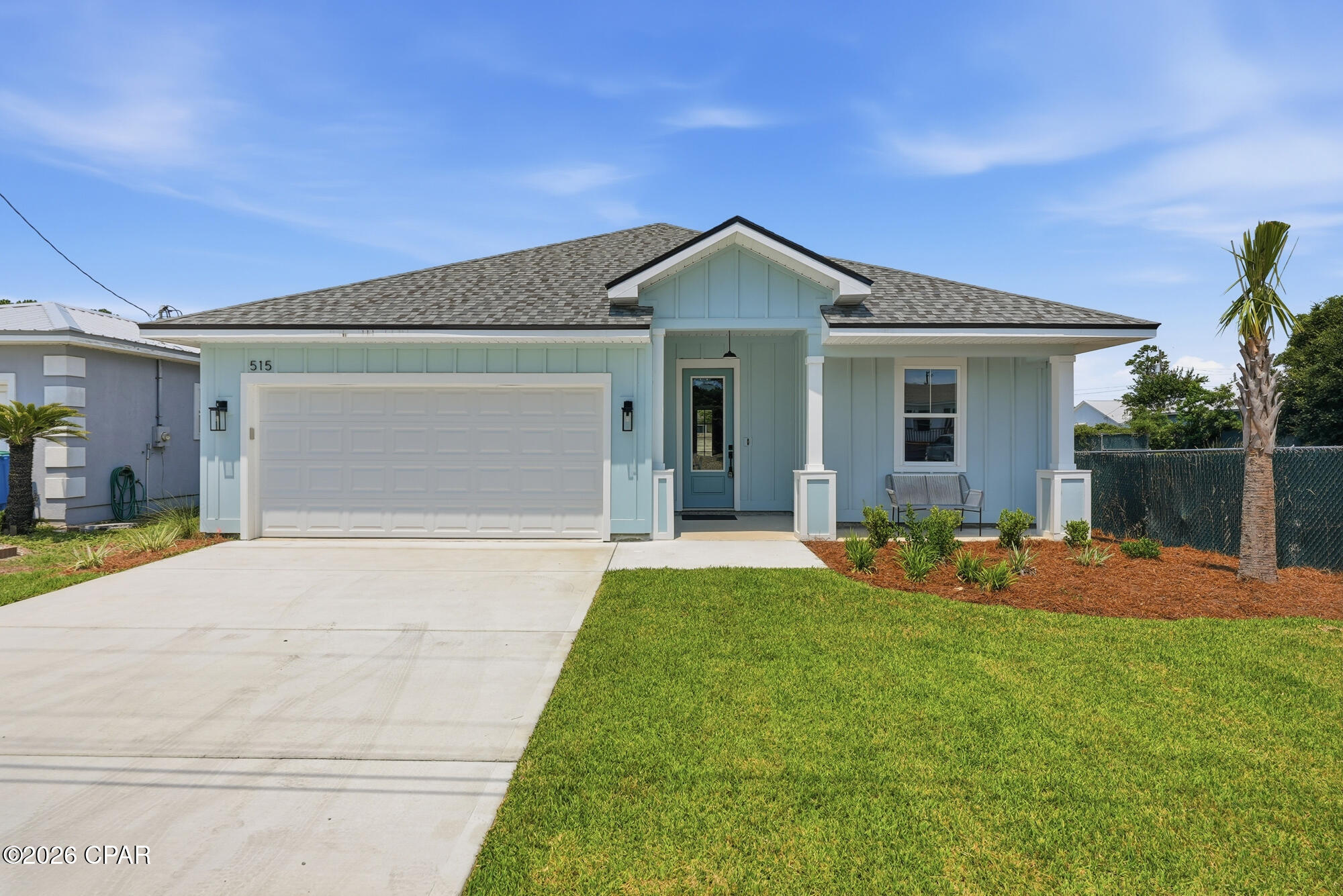 CURRENTLY UNDER CONTRACT, SELLER WILL CONSIDER BACKUP OFFERS

Brand-New Construction | No HOA | STR-Friendly | Minutes to the Beach!

Welcome to 515 Pinetree Drive, a beautifully crafted new construction home completed in 2025, offering the perfect blend of modern coastal design, functionality, and investment potential. Whether you're searching for a primary residence, second home, or income-producing vacation rental, this 4-bedroom, 2-bath home checks all the boxes.

Step inside to discover 1,750 square feet of thoughtfully designed living space featuring soaring 8-foot interior doors, luxury wide-plank flooring, recessed lighting, and an open-concept floor plan ideal for entertaining and everyday living.

The chef-inspired kitchen is the centerpiece of the home, showcasing a large quartz island, striking two-tone cabinetry, stainless steel appliances, designer tile backsplash, and elegant pendant lighting. The spacious living and dining areas flow seamlessly to the covered rear patio, creating the perfect indoor-outdoor lifestyle.

The private primary suite offers a spa-like retreat with quartz countertops, designer fixtures, dual vanities, and a luxurious walk-in shower with frameless glass enclosure. Three additional bedrooms provide flexibility for guests, family, or a home office.

Outside, enjoy a fully privacy-fenced backyard with plenty of room for pets, entertaining, or future outdoor enhancements.

Located just minutes from the white sugar-sand beaches of Panama City Beach, Pier Park, Frank Brown Park, shopping, dining, and entertainment, this move-in-ready home offers the rare opportunity to own a low-maintenance property in one of the area's most desirable short-term rental corridors.

Whether you're looking to generate vacation rental income or simply enjoy the Florida beach lifestyle, 515 Pinetree Drive delivers exceptional value, style, and flexibility.