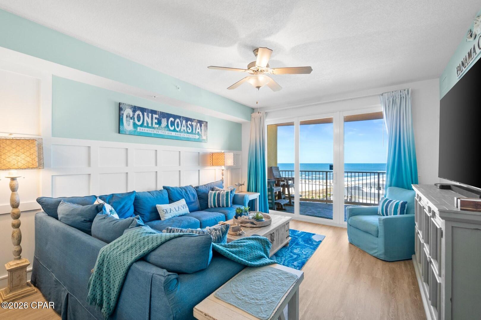 1111 Coastal Heaven is arguably the nicest  professionally designed 3-bedroom residence in Calypso Tower III. Perfectly positioned on the 11th floor in the highly desirable 11 stack, this exceptional condominium offers unobstructed Gulf views and a full view of the iconic Russell-Fields Pier, placing you in the perfect location to enjoy fireworks, seasonal events, and breathtaking sunsets.

Professionally designed with countless custom upgrades, this one-of-a-kind residence features elegant wood wall treatments and custom trim throughout the hallway, living room, and bathrooms. Reclaimed wood accents enhance the breakfast bar and custom range hood, while a beautifully designed dry bar with quartz countertops, beverage refrigerator, and two full-height utility/pantry cabinets provides both style, added storage and functionality.

Perched at the perfect elevation offering one of the best perspectives in the building. Wake up to panoramic Gulf and pier views from the primary suite--you can literally lie in bed and enjoy the view without ever getting up. The spacious primary suite also includes a large walk-in closet featuring two custom lockable owner's storage closets, allowing owners to keep personal belongings securely stored while still providing ample closet space for guests. Designed and enjoyed as a second home, this residence also includes an additional lockable owner's closet in the oversized laundry room, making extended owner stays exceptionally convenient.

The expansive balcony is accessible from both the living room and the primary suite, offering spectacular panoramic views of the Gulf, the pier, Pier Park, and the SkyWheel. The cypress outdoor furniture was custom built using stainless steel screws annd designed for maximum comfort  and durability.  The evening city lights, fireworks, and illuminated Ferris wheel create an unforgettable nighttime setting unlike any other, but the sunsets are in a class all their own! 

Because the residence sits above the parking structure, you'll also enjoy Gulf views from the entry walkway and both front guest bedroom windows. Looking north, you can even catch views of the bay--a rare bonus.

Comfort was a top priority when furnishing this home. Two bedrooms feature king-size beds, while the front guest room includes custom site-built solid wood full-over-full bunk beds that are comfortable enough for adults. The furnishings throughout are exceptional and the owner spared no expense to ensure that quality pieces were selected. The down filled Rowe L-shaped sectional is upholstered in durable slipcovered relaxed denim, creating a warm, inviting, and comfortable coastal retreat. The coastal canopy bed in the primary creates a dreamy retreat for even the most discriminating owner or guest. 

1111 Coastal Heaven is far more than a condominium--it is an experience. It truly lives up to its name.

As the newest luxury high-rise in Panama City Beach, Calypso Tower III offers outstanding amenities including a spectacular resort-style pool, direct beach access, tiki bar, fitness center, fire pit, covered parking garage, on-site dining, retail, and an unbeatable location adjacent to Pier Park. Owners and guests can enjoy everything Panama City Beach has to offer without ever needing to get in the car.

Offered fully furnished and completely turnkey, this extraordinary residence is priced to sell and ready to begin making memories from day one. The unit is a one owner and was used as a 2nd home and never rented fore the first 4 years. Since being placed on a rental program the reviews have consistently remained 5 star! Listing Broker has ownership interest in the property.