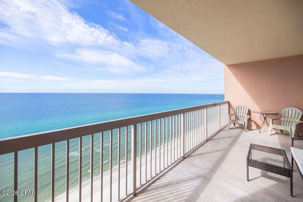 Welcome to Sunrise Beach Resort, where luxury and convenience meet the emerald waters of the Gulf! This spacious 2-bedroom, 2-bath condo with a bonus bunk room offers the perfect blend of comfort and investment potential in the heart of Panama City Beach. The open floor plan features a bright, airy living space with floor-to-ceiling sliding glass doors, leading to a private balcony with stunning Gulf views. The kitchen is fully equipped with granite countertops, breakfast bar, and plenty of storage, making it ideal for entertaining guests. The primary suite offers direct balcony access, a large en-suite bath with dual vanities and custom shower. A private guest bedroom, additional full bath, and cozy bunk room ensure plenty of sleeping space for family, friends, or rental guests. Sunrise Beach is a premier resort offering two Gulf-front pools, hot tubs, a fitness center, and direct beach access. With its excellent rental history and central location near Pier Park, dining, and attractions, this condo is a proven favorite for both owners and vacationers alike. Whether you're seeking a second home or a high-performing short-term rental, this property checks every box. Schedule your private showing today!