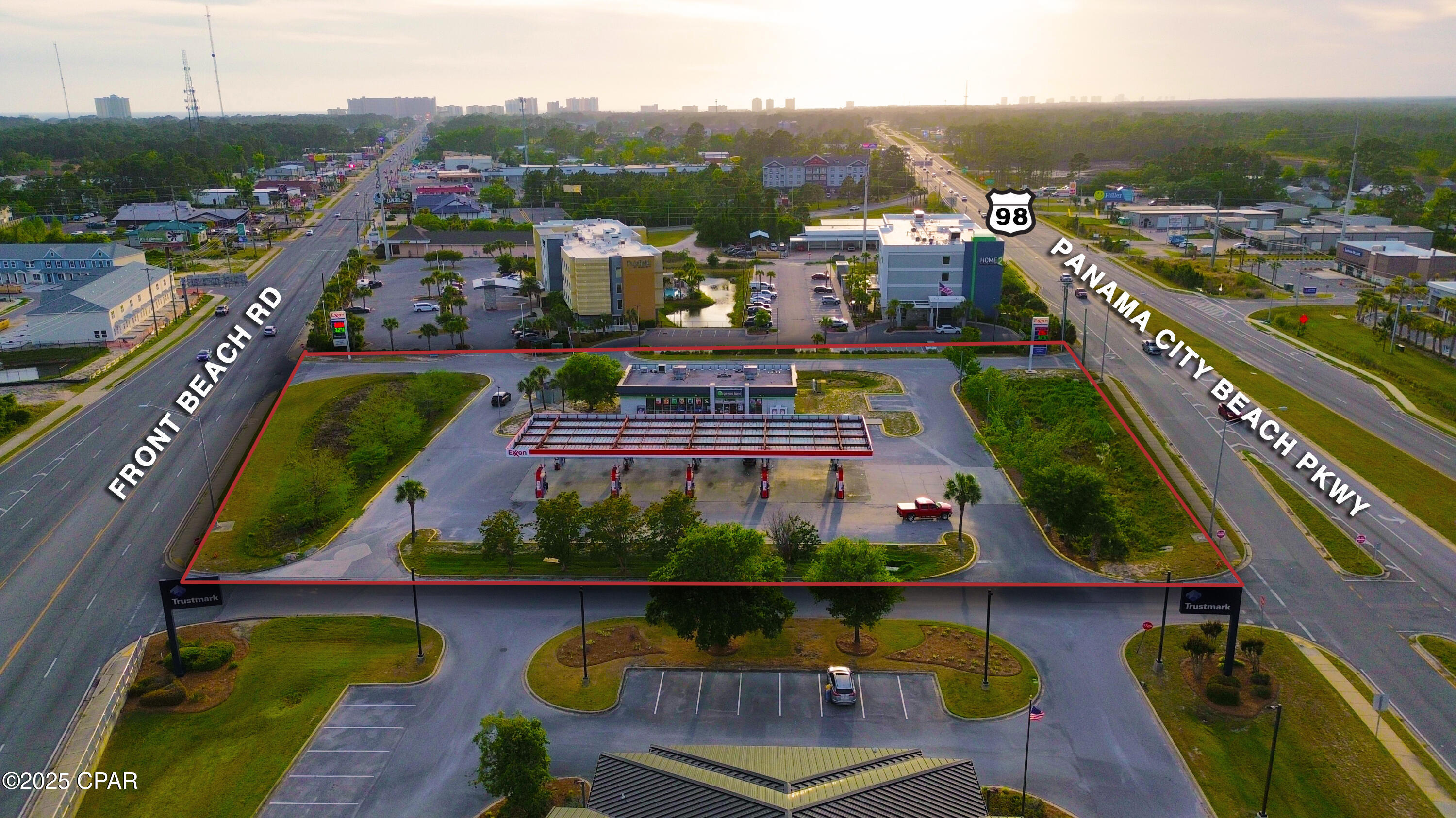 Positioned on approximately 2.378 acres, this ±3,200 SF convenience store offers a fully operational, turnkey setup with 10 MPDs and 20 pump stations under a ±6,432 SF canopy. The site benefits from exceptional visibility and high traffic exposure, with a combined ±66,000 vehicles per day on Front Beach Road and Panama City Beach Parkway. Prominent signage is strategically located for maximum exposure from both the Front Beach Rd. and the nearby exit ramp off of Panama City Beach Pkwy., making this a prime opportunity for fuel operators, retailers, or QSR concepts seeking immediate functionality in a high-traffic corridor.