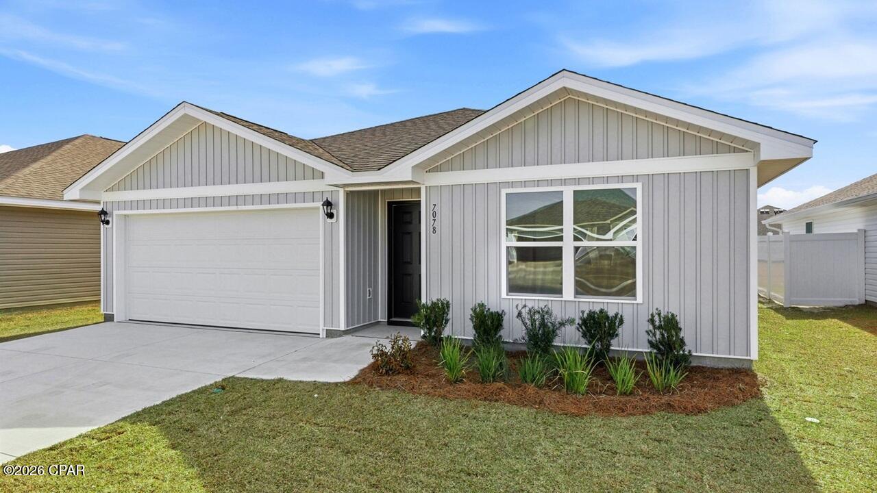 Welcome to the Freeport, a new home floor plan at Liberty in Panama City, Florida. The Freeport is a one-story home with a double garage designed with space for the family in mind and affordability. On the outside of your home, you will see durable vinyl siding, a spacious two-car garage with an opener and a fully sodded yard to the property lines. This home comes equipped with dimensional shingles with a limited lifetime warranty, electronic deadbolts on all exterior doors, weatherproof outlets, and hose bibs. Sidewalks line the neighborhood streets for you to enjoy the beautiful Florida weather at Liberty.

As you enter this 4 bedroom, 2 bath home, you will see 1,458 square feet of spacious, comfortable living. Inside you will see 8' ceilings throughout, engineered vinyl plank flooring throughout the home and carpet in the bedrooms. Granite countertops, white cabinetry and a spacious open living room and kitchen make this home perfect for having guests over. The kitchen has a center island that is perfect for serving kids or guests, a nice size pantry and the stainless-steel appliances include smooth top range, microwave, and dishwasher. Located right next to the dining area, this makes serving meals with ease.

The primary bedroom has a spacious bathroom and features a double vanity with granite countertops. A walk-in closet with ventilated shelving is also located in the bathroom, giving you more room in the primary bedroom. The guest bathroom features a single vanity with granite countertops and a shower.

Sidewalks line the neighborhood streets for you to enjoy the beautiful Florida weather. Our Liberty community features underground utilities making it less susceptible to damage from severe weather leading to fewer outages and more reliable service. Residents of Liberty can enjoy exclusive access to two amenity centers, complete with two pools, a children's splash pad, two playgrounds for endless fun, a well-equipped fitness center, two pickleball courts and a basketball court to name a few things. Embrace the lifestyle you deserve where every detail is curated for your ultimate enjoyment. Come and see why the Aldridge is the perfect new home for you. Contact us today to find your home at Liberty!

Come and see why the Freeport is the perfect new home for you. Contact us today to find your home at Liberty!
