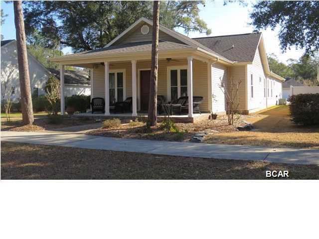 This custom built 3 bedroom 3 bath home in the park-like community of Riverside is Nestled on a cul-de-sac, this home opens to a pedestrian-only courtyard with sidewalks and natural landscaping that includes mature Oaks, Crape Myrtles, and beautiful shrubbery. The neighborhood also offers a swimming pool, fitness center, and a great area for kids to play. The interior of the home has beautiful hardwood floors, crown molding, raised ceilings, and recessed lighting. The spacious kitchen has beautiful Southern Stone countertops, custom cabinets, ceramic tile floors, stainless steel appliances, and plenty of counter space with an eat on bar. This home features split bedrooms with 2 full master baths and walk in closets. Other features of this gorgeous home include energy efficiency