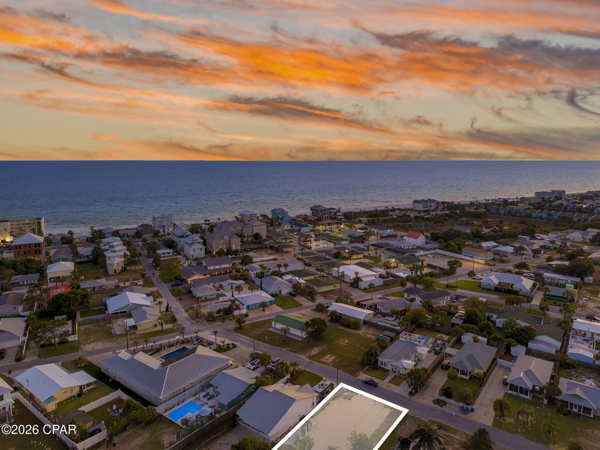 Build your dream beach home on this cleared and filled 50' x 112' homesite on the highly desirable west end of Panama City Beach. Tucked away on a dead-end street with no through traffic, this property offers privacy while still being within walking distance of the sugar-white sands and four nearby public beach access points.

The lot is ready for your vision with public water available, public sewer available with engineering already completed, natural gas across the street and a survey in hand, helping streamline the building process. Whether you are looking to build a primary residence, second home, or investment property, this desirable location offers convenient access to the beach, 30A, Pier Park, dining, shopping, and entertainment.

Don't miss this opportunity to own a ready-to-build homesite in one of Panama City Beach's most sought-after areas.