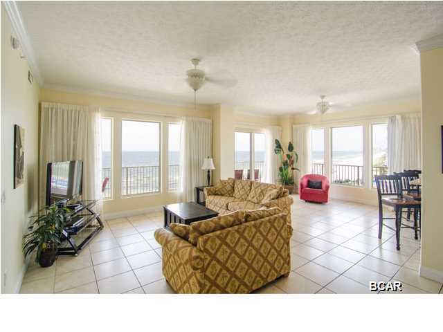 The most desired unit in Treasure Island! All 3 bedrooms have balcony access. The balcony wraps around the entire unit providing endless views of the gulf and the Lagoon. This is the more desired West facing unit that has gorgeous views of the sunset. This extra large 3 bedroom is fully furnished for your convenience. Unit 512 has granite counter tops, cultured marble vanities, and full-length windows for those Westerly facing sunsets. Treasure Island is within walking distance to several shops, restaurants and just minutes from St. Andrews State Park and many boat landings. Walk on the beach just a few hundred yards to enjoy the nationally known ''Schooner's'' the last local beach club on Panama City Beach!