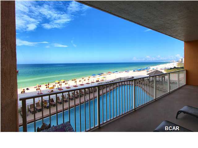 If you are looking for a one of a kind property and a terrific investment, look no further! This highly sought After, 2 Bed/2 Bath condo on the 3RD floor of Treasure Island and has one of, if not the BEST VIEWS on Panama City Beach! Enjoy sunrise views in the morning and Sunset views in the evening! The layout of this over-sized condo's interior is superb for entertaining, offering 10' ceilings through-out and an excess of space and features, including slab granite counter tops, granite back-splash and sleek GE appliances in the gourmet kitchen, large bathrooms fitted with cultured marble vanity tops, and beautiful decorator appointed furnishings. Unit is a non-rental and is in immaculate condition and well maintained: New HVAC in 2013, New Hot Water heater in 2014, New Dishwasher in 2014, new paint in 2014! THIS UNIT IS ON THE 3RD FLOOR OF THE DEVELOPMENT, THE SAME FLOOR AS THE PARKING GARAGE ACCESS, SO NO ELEVATOR IS NECESSARY! Simply park on the garage's 3rd level and walk over the sky bridge to the unit. The pet friendly complex has a large heated pool and a kiddy pool and two gazebos, covered parking, four high-speed elevators, fitness room, owner's lounge and game room. It is located on Thomas Drive within walking distance of Saint Andrews State Park and minutes from the area's finest restaurants, fishing, amusement attractions and golf. An assigned parking space conveys with the condo and the crossovers on the first 5 levels of the parking garage make loading and unloading a breeze. All information and measurements are believed to be correct but buyer should verify all information and measurements.