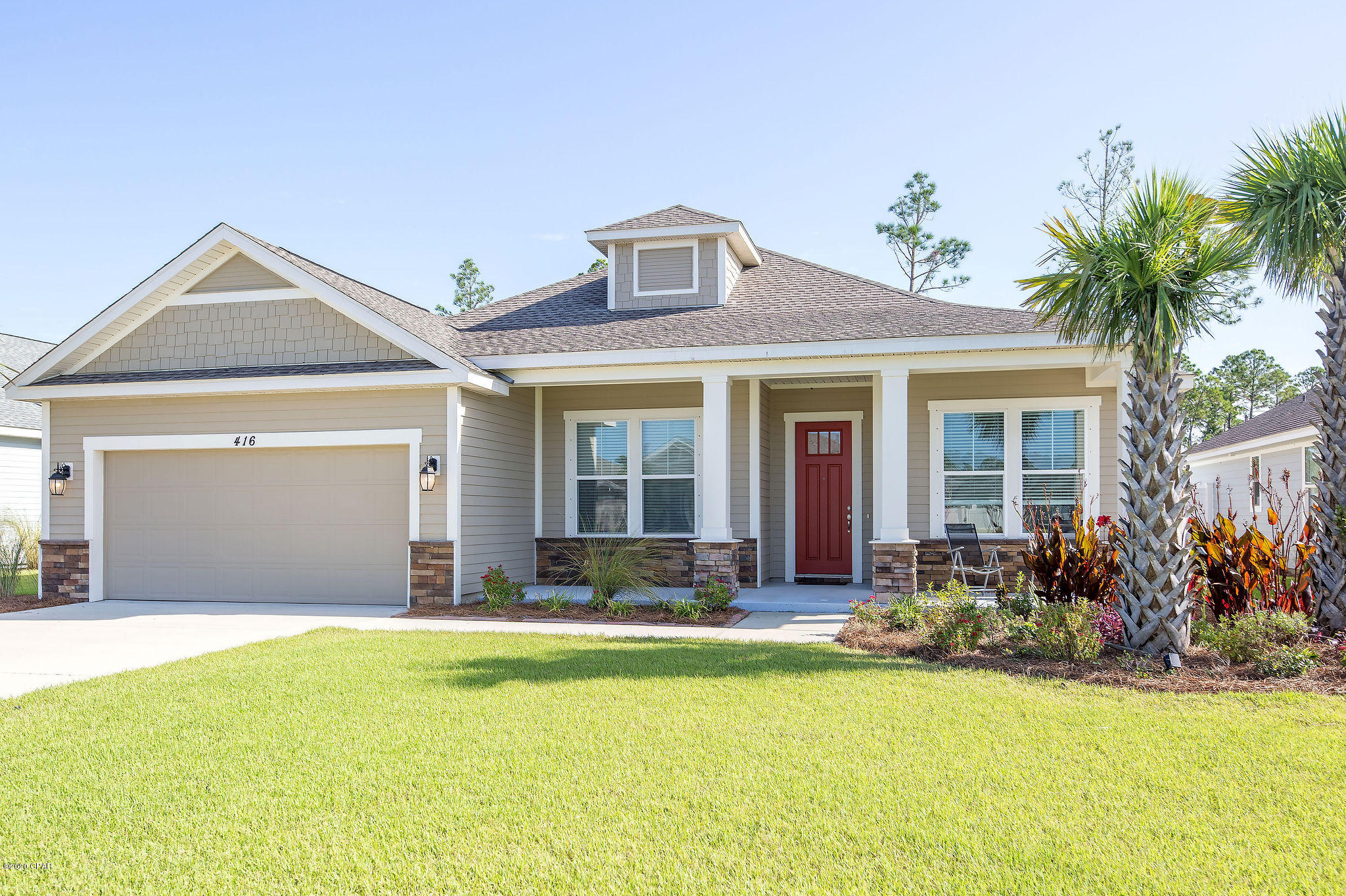 ***CURRENTLY UNDER CONTRACT, SELLER ACCEPTING BACKUP OFFERS*** Better than new construction! One of the most popular Samuel Taylor floorplans in Breakfast Point, this Tripletail I will not disappoint! Large, open, and plenty of space, this home sits on a wooded lot with water view of the pond from the backyard. Keep it as a 3 bedroom or choose to close off the front office area for a 4th! This home has all the upgrades... tray ceilings, walk in shower with full glass wall, LVP flooring, granite counters, and even a premium lot. This home is lived in but doesn't look like it and has been lovingly taken care of by the owners. This home is an excellent example of some of the best that Breakfast Point has to offer. Schedule a showing ASAP!