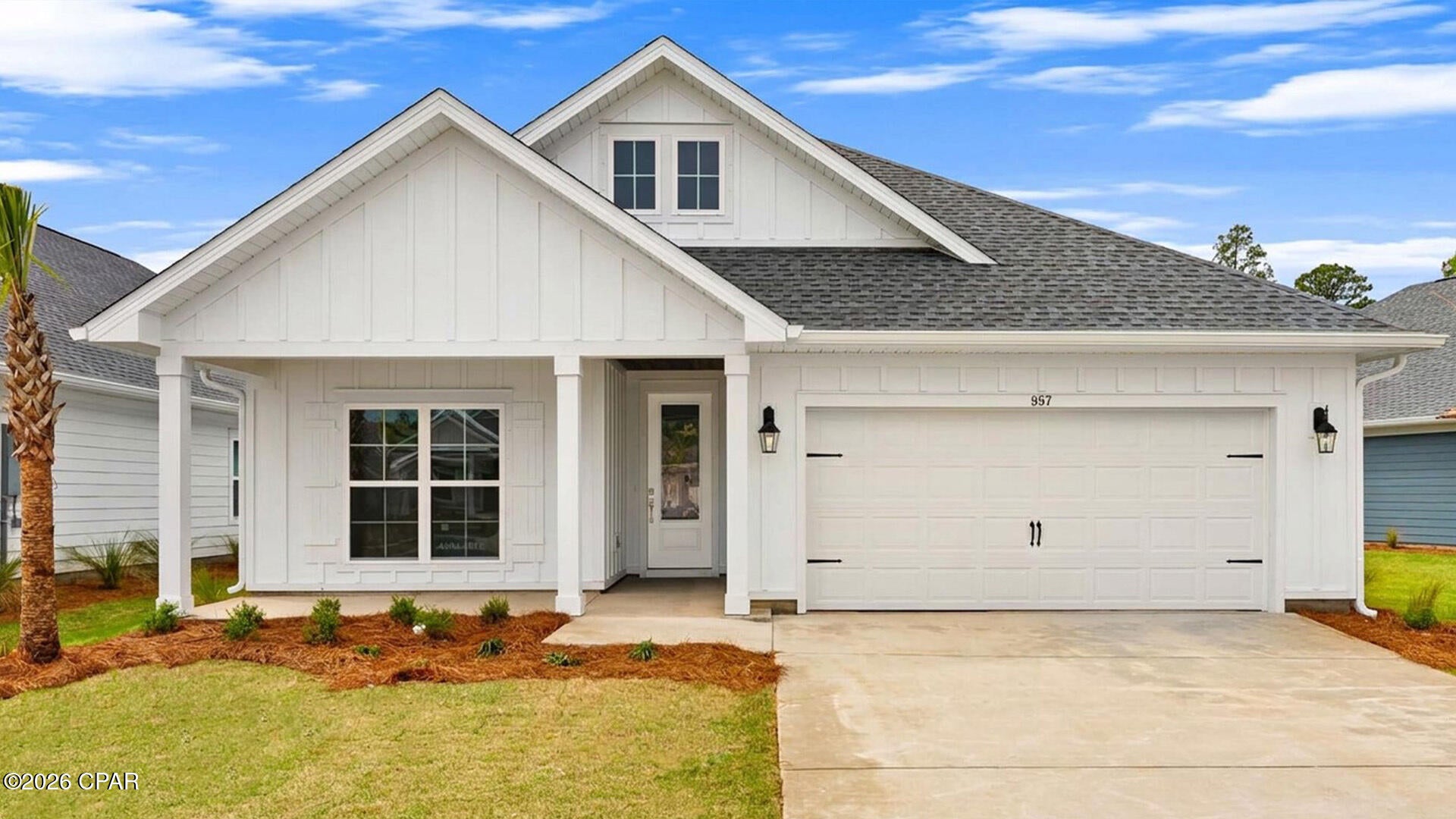 This home is ready for move in and features 2,300 square feet of naturally lit open living space.  As you enter this home you will find a foyer with EVP flooring leading you past the first of three guest bedrooms and the guest bathroom. 

Continuing to the heart of the home, a large open concept living area awaits filled with natural light from the many windows and high ceilings. With modern finishes, the kitchen has a center island and is open to the dining and living areas. Elegantly appointed, it is designed with quartz countertops, Herringbone tile backsplash, EVP flooring, and a single basin undermount sink in the island. Just off the kitchen, you'll find a secluded hall leading to the primary bedroom. An exceptional feature of this home includes a gas cooktop stove. 

Located in a private area of the home, this bedroom offers high ceilings and large windows. The luxurious primary bath is complete with an oversize tile shower, a dual sink vanity with quartz countertops, and a large walk-in closet with shelving. The laundry room is also conveniently located at the other end of the hallway. All three guest bedrooms can be found on the other side of the home along with the two full guest bathrooms.