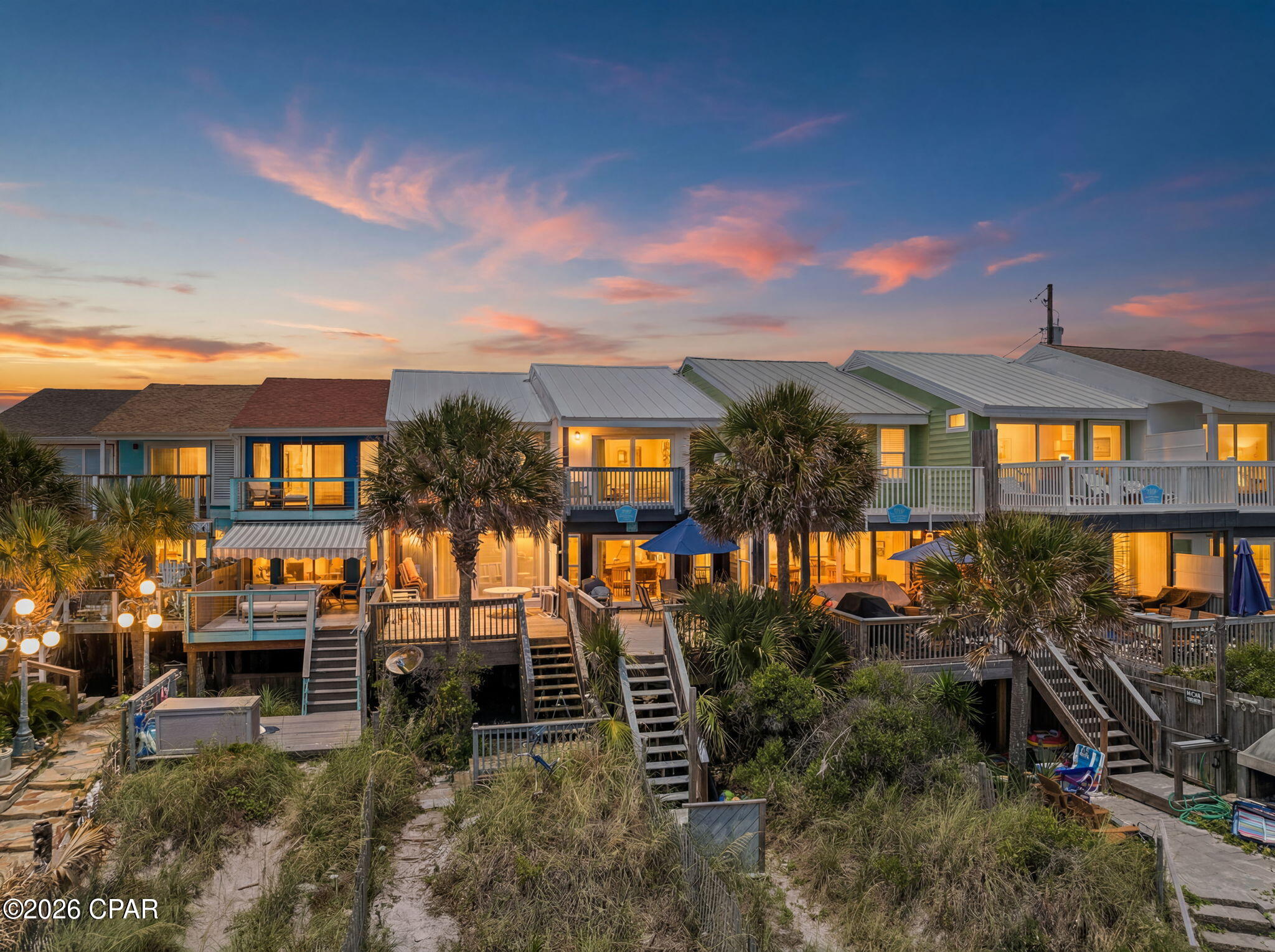 17311 Front Beach Rd is positioned along the west end of Panama City Beach, offering a rare coastal opportunity with direct proximity to the Gulf and strong water views. This 2BR/2BA single-family residence features 1,120 sq ft of living space on a 3,484 sq ft lot in one of the most desirable stretches of the Emerald Coast. The interior offers a functional coastal layout with open living areas, tile and carpet flooring, and abundant natural light throughout. Large windows and the elevated balcony/lanaI help maximize Gulf and water views, creating a strong indoor-outdoor connection ideal for beachside living. Both bedrooms are well-sized, supported by two full bathrooms for comfort and flexibility. The home includes practical coastal features such as a metal roof, central HVAC, in-unit washer and dryer, and a breakfast bar in the kitchen. Outdoor living is enhanced by the balcony space, ideal for enjoying sunsets, sea breezes, and surrounding water views. With no HOA restrictions noted and strong short-term rental potential in the area, this property offers flexibility as a primary residence, second home, or investment opportunity. Its prime location near Pier Park, 30A, dining, entertainment, and Northwest Florida Beaches International Airport enhances long-term appeal. A true Gulf-adjacent offering in Panama City Beach, combining location, water views, and versatility in a highly sought-after coastal market.