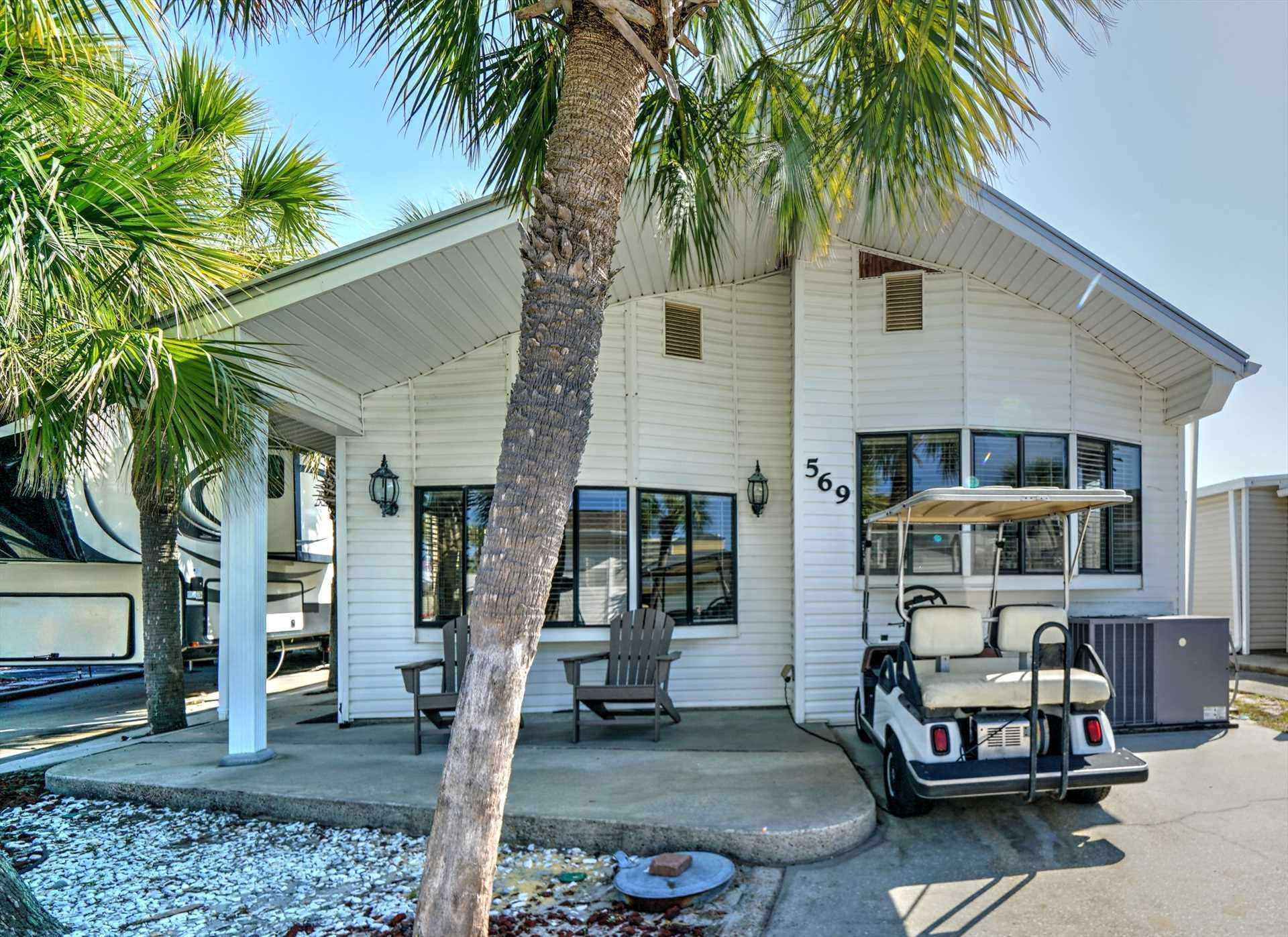 Check out this beautiful Venture Out home. This 2-bedroom 2 bath home with large living room and kitchen. Seller has recently installed new flooring and new paint.  Roof and HVAC system are only 2 years old.   Great for investment or make this your second home. Come make memories! Venture Out is a golf cart community that has exploded with popularity recently... With 300' on the beautiful pristine beaches of the Gulf of Mexico and 1,000' on the Grand Lagoon. Venture Out has something for everyone. With 2 pools, fishing pier, boat ramp, mini golf, children's playground and much much more!
