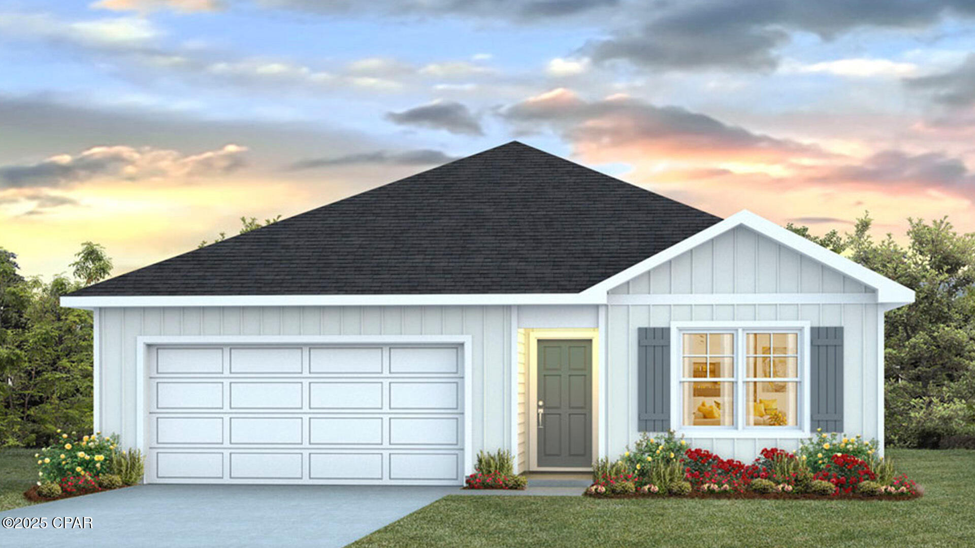 Welcome to the Aldridge, a new home floor plan at Liberty in Panama City, Florida. The Aldridge is one of our one-story floorplans featured in our Liberty community in Panama City, Florida. Featuring a front primary bedroom, 2 car garage, and open living room and kitchen, it is a cozy home designed for the first-time home buyer.

As you enter this 3 bedroom, 2 bath home, you will see 1,293 square feet of spacious, comfortable living. Inside you will see 8' ceilings throughout, engineered vinyl plank flooring throughout the main areas, and soft carpet in the bedrooms. Granite countertops, white cabinetry and a spacious open living room and kitchen make this home perfect for having guests over. The kitchen has a center island that is perfect for serving children and guests, a pantry, white cabinets with soft-close and stainless-steel appliances including a smooth top range, microwave, and dishwasher. Located right next to the dining area, this makes serving meals with ease. The primary bedroom has a spacious walk-in closet and large windows on the front of your home. The primary bathroom and features a double vanity with granite countertops, white cabinets with soft-close, and a shower. The guest bathroom features a single vanity with granite countertops and a shower. Like every home in Liberty, this home comes with Smart-Home technology, using modern advancements to control your new home with ease.

This home sits on .172 acres on a corner lot! On the outside of your home, you will see durable vinyl siding, a spacious two-car garage with an opener and a fully sodded yard to the property lines. This home comes equipped with dimensional shingles with a limited lifetime warranty, electronic deadbolts on all exterior doors, weatherproof outlets, and hose bibs. Sidewalks line the neighborhood streets for you to enjoy the beautiful Florida weather. Our Liberty community features underground utilities making it less susceptible to damage from severe weather leading to fewer outages and more reliable service. Residents of Liberty can enjoy exclusive access to two amenity centers, complete with two pools, a children's splash pad, two playgrounds for endless fun, a well-equipped fitness center, two pickleball courts and a basketball court to name a few things.

Embrace the lifestyle you deserve where every detail is curated for your ultimate enjoyment. Come and see why the Aldridge is the perfect new home for you. Contact us today to find your home at Liberty!