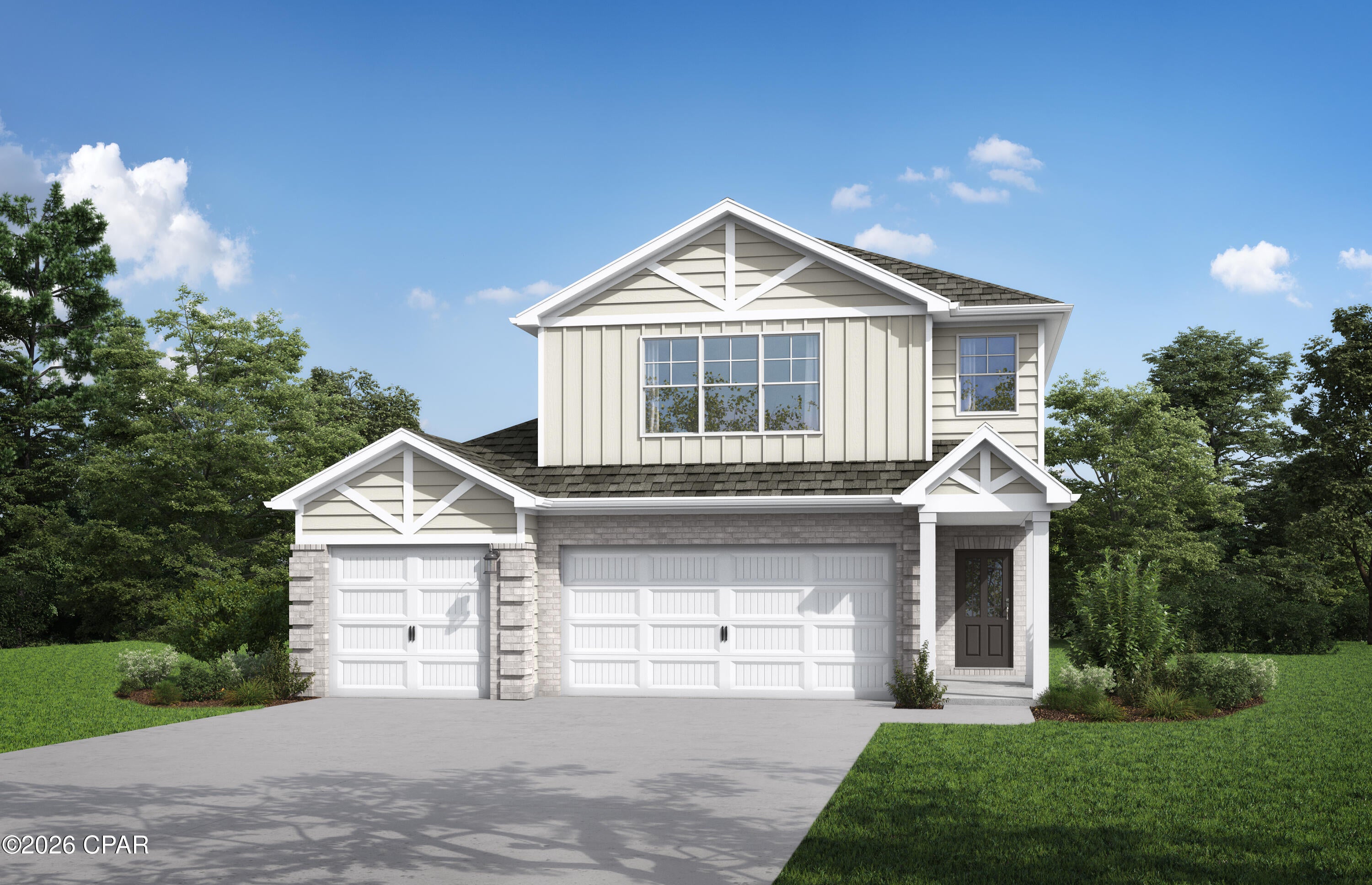 Your NEW construction home awaits! Welcome home to the Sedona. This versatile layout starts with a charming covered porch and an open kitchen featuring a quartz island and covered patio access--perfect for hosting.The upper level boasts a multi-functional loft and a luxurious primary suite complete with a sitting area, trey ceilings, dual walk-in closets, and a spa-like bath. Two additional bedrooms sit upstairs, while a private guest room and full bath reside on the main floor. Finished with a spacious 3-car garage, this home perfectly balances style and storage. Visuals feature a similar home for inspiration. Pricing is the base starting point; final price varies based on selected features.