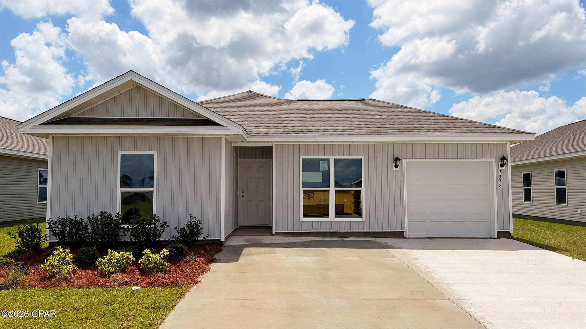 Welcome to the Sutton Plan, one of our new plans at Liberty in Panama City, Florida. The Sutton is a spacious single-story home with 1,439 square feet of comfortable living. This beautiful home offers 4 bedrooms with 2 bathrooms, and a 1-car garage. As you enter the home, the foyer welcomes you with beautiful EVP flooring which spans throughout the home in the main areas and bathrooms. Right by the front door are the 3 guest bedrooms, a full bathroom, and down the hallway is the laundry room and storage area leading into the kitchen and living room. Each bedroom boasts plenty of space and sizeable closets for organization with soft carpet flooring.

The kitchen is equipped with beautiful granite countertops, stainless steel appliances, and beautiful white cabinetry. The pantry is located next to the laundry room across from the linen and coat closets. Natural light illuminates this main area for your family and friends to enjoy. The back yard features a back patio located by the primary bedroom and the dining area. The spacious primary bedroom features its own bathroom complete with granite countertops, a large walk-in closet, and a relaxing shower. Both bathrooms feature beautiful granite countertops and white cabinetry. In addition to all the features and amenities our Sutton plan offers, each is built with our Smart Home technology package, designed to bring the ease and convenience of life right to your fingertips.

On the outside of this popular plan, you will see durable vinyl siding, a rear patio to enjoy the spacious back yard. Sidewalks line the neighborhood streets for you to enjoy the beautiful Florida weather. Our Liberty community features underground utilities making it less susceptible to damage from severe weather leading to fewer outages and more reliable service. Residents of Liberty can enjoy exclusive access to two amenity centers, complete with two pools, a children's splash pad, two playgrounds for endless fun, a well-equipped fitness center, two pickleball courts and a basketball court to name a few things. To learn more about this home for yourself, call us to get connected today!
