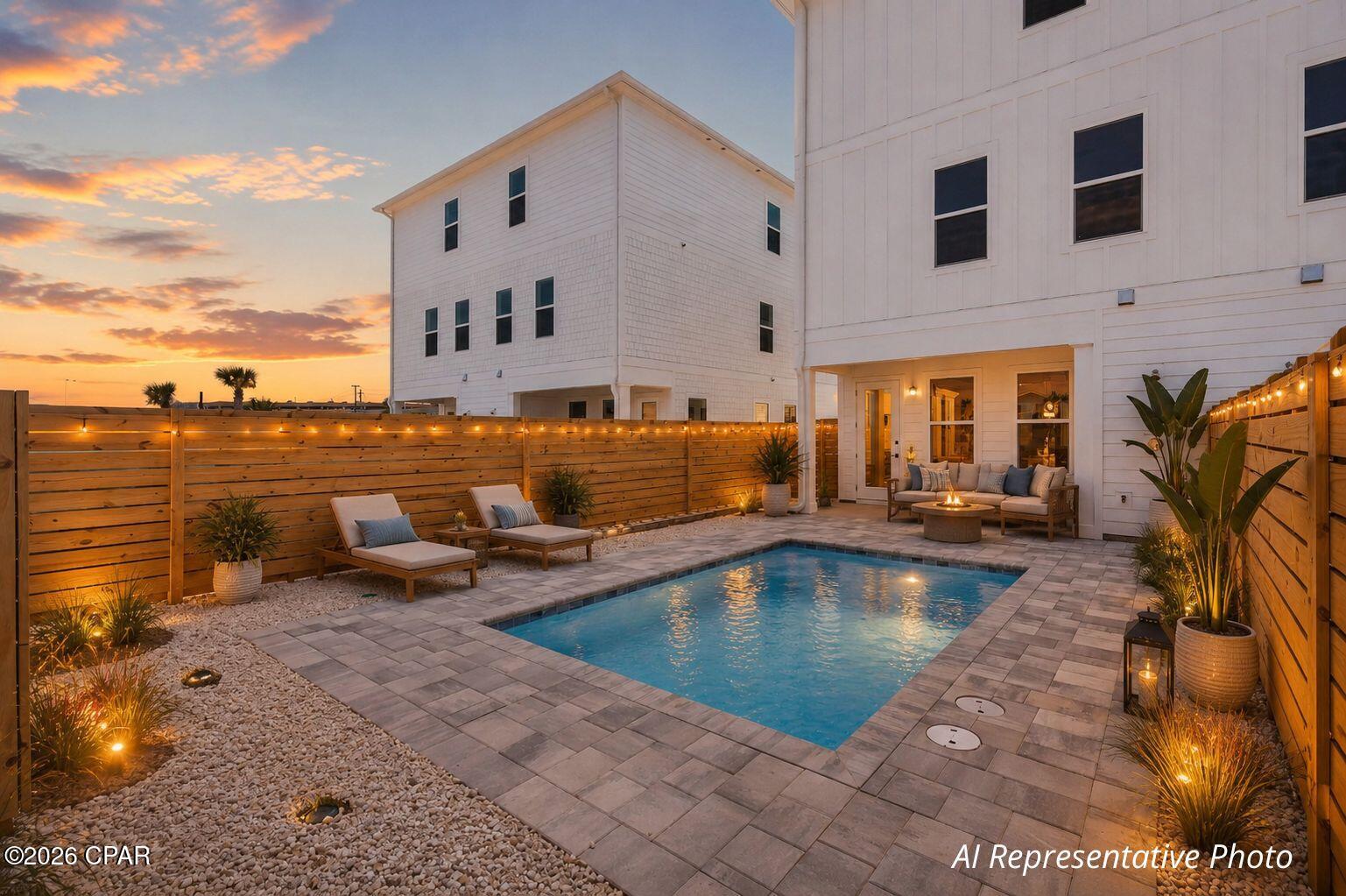 This limited collection of vacation homes offers an exceptional opportunity to own in one of the area's most sought-after locations -- literally across the street from the sugar-white sands and shimmering Gulf waters.
This home showcases spacious, open-concept designs with 4 bedrooms, 4.5 baths, and a bunk room. Enjoy high-end finishes, stylish coastal architecture, and your own private pool -- the ultimate spot for relaxing or entertaining after a day at the beach. Expansive covered porches invite you to take in stunning sunrises and sunsets in true coastal style. Close to popular restaurants (walk to Schooner's), shops, golf courses, and water activities, this community also offers convenient access to Panama City proper and the Northwest Florida Beaches International Airport.