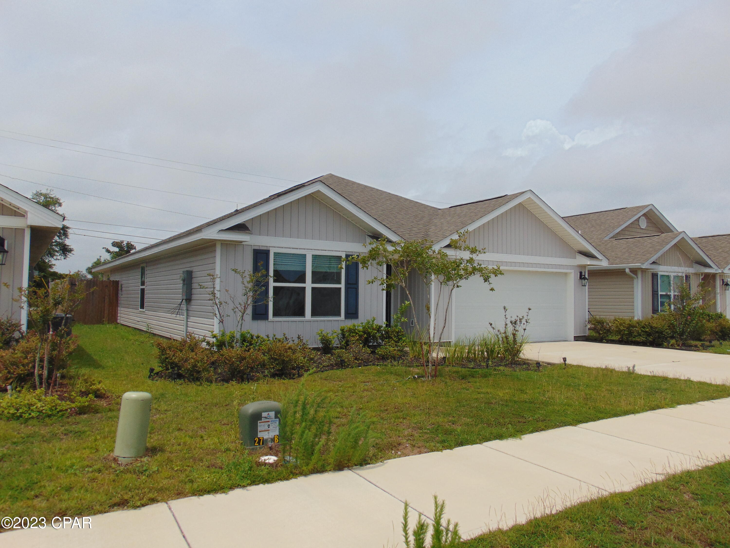 Like new home Near Tyndall A.F.B. and located in the Callaway area. Built in 2020, home is in the new Bridge Harbor Subdivision.  This Subdivision has an exclusive pool,, Outdoor grilling and sidewalks with lighting. Home has 4 bedrooms where one room can be converted to an office. An open floor plan with kitchen overlooking the living room.  Stainless steel and granite counters with breakfast bar.  Master bedroom features an en-suite bathroom with a soaking tub and separate shower. You have a split  bedroom concept for additional privacy. Laundry room for your convenience.   Fully fenced in back yard and attached two car garage.  Like new home in a great location and within your budget to rent.  All utilities paid by tenant. Bridge Harbor Subdivision has a pool,   Pavilion/Gazebo, picnic area and very kid friendly. Home comes with a security system.