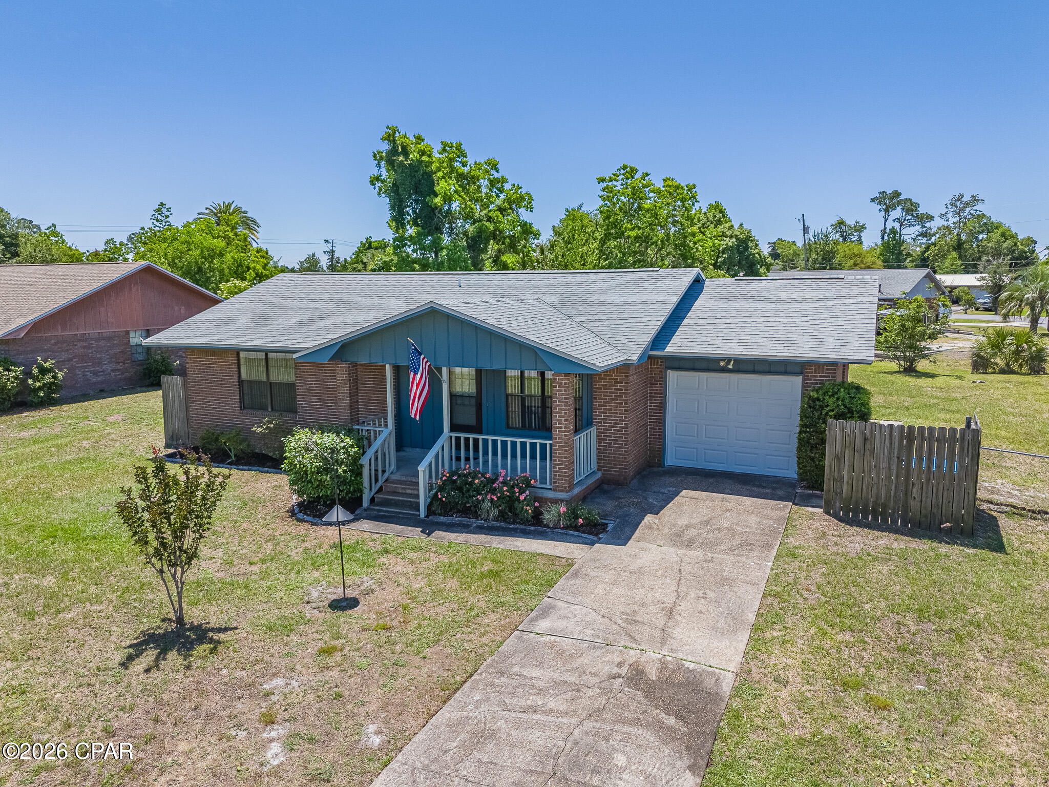 Welcome to 1848 Airport Circle in the heart of Panama City! This beautifully maintained 2-bedroom, 2-bath home offers 1,102 square feet of comfortable living space and is truly move-in ready. Fresh interior paint, an inviting open layout, and spacious living areas make this home the perfect option for first-time buyers, downsizers, or anyone searching for an affordable, turnkey property in a central location.
The large kitchen features abundant cabinet and counter space, a functional breakfast bar, and an open design that flows seamlessly into the dining and living areas--ideal for entertaining or everyday living. Neutral finishes, tile flooring throughout the main living spaces, and plenty of natural light create a bright and welcoming atmosphere.
Outside, you'll find charming curb appeal with a covered front porch, fenced backyard space, and an attached garage. Conveniently located near shopping, dining, schools, and everyday amenities, this home combines value, location, and condition in one attractive package.
NO HOA! Homes with 2 bedrooms, 2 bathrooms, this level of upkeep, and this price point are incredibly difficult to find in today's market. If you've been searching for the perfect starter home or investment opportunity, this is one you do not want to miss!