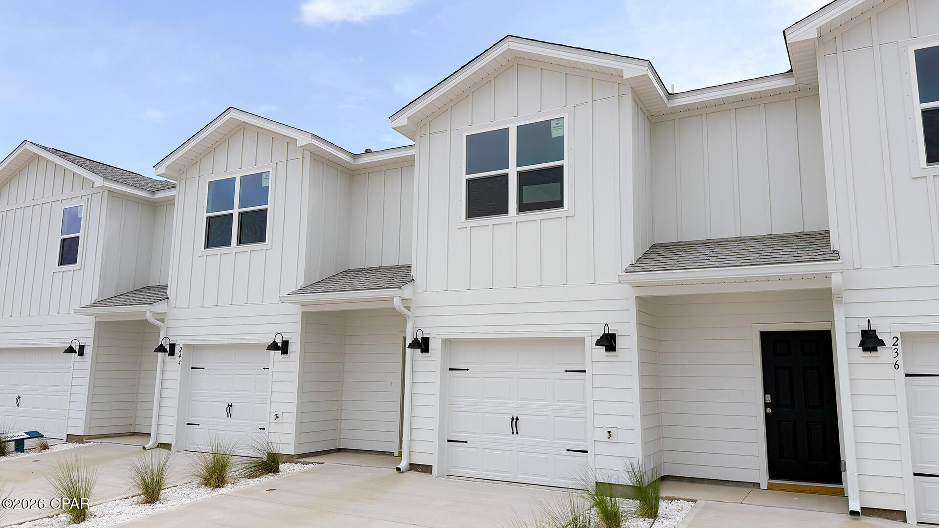 Welcome to the Salt Creek Townhomes located in the highly visited Mexico Beach, Florida. Salt Creek is located right on the edge of Bay County, you will find beautiful beaches of the Gulf of Mexico within walking distance, and local restaurants and shopping close by. These homes offer easy access to Tyndall Air Force Base (just a 15-minute drive), Panama City Beach (30 minutes away), and downtown Port St. Joe (only 20 minutes away).

At Salt Creek, we have the Sabal Townhome which features 2 floor plans, an interior and exterior unit. These thoughtfully designed townhomes offer either 4 bedrooms and 2.5 bathrooms or 3 bedrooms and 2.5 bathrooms. The single townhome has a 1-car garage, and the exterior unit has a 2-car garage.

On the outside of these units, you will see quality Color-Plus Hardie Board exteriors, complemented by prairie-style doors and 30-year dimensional shingles. Convenience meets security with steel garage doors equipped with openers, weatherproof outlets, hose bibs, and Kwikset deadbolts on all exterior doors.

As you enter inside, you will feel right at home with beautiful EVP flooring at your feet, leading you to the open living room and kitchen or the spacious upstairs. In the kitchen and bathroom, you will find gorgeous quartz countertops, white cabinets with brushed nickel hardware, and stainless-steel appliances in the kitchen. Stay cool at the beach with energy-efficient cooling and heating systems, Low-E insulated windows with screens, and water-saving elongated commodes.

For added security, every home comes equipped with a Safe Haven Surveillance system, Skybell doorbell, Honeywell thermostat, and DEAKO Smart Switches. Rest assured with a one-year builder's warranty from DR Horton and a ten-year structural warranty through RWC. Our Salt Creek community features underground utilities making it less susceptible to damage from severe weather leading to fewer outages and more reliable service.

Escape the hustle and bustle with a peaceful community atmosphere free from heavy traffic and short-term rentals. Welcome to Salt Creek - where coastal living meets modern comfort.