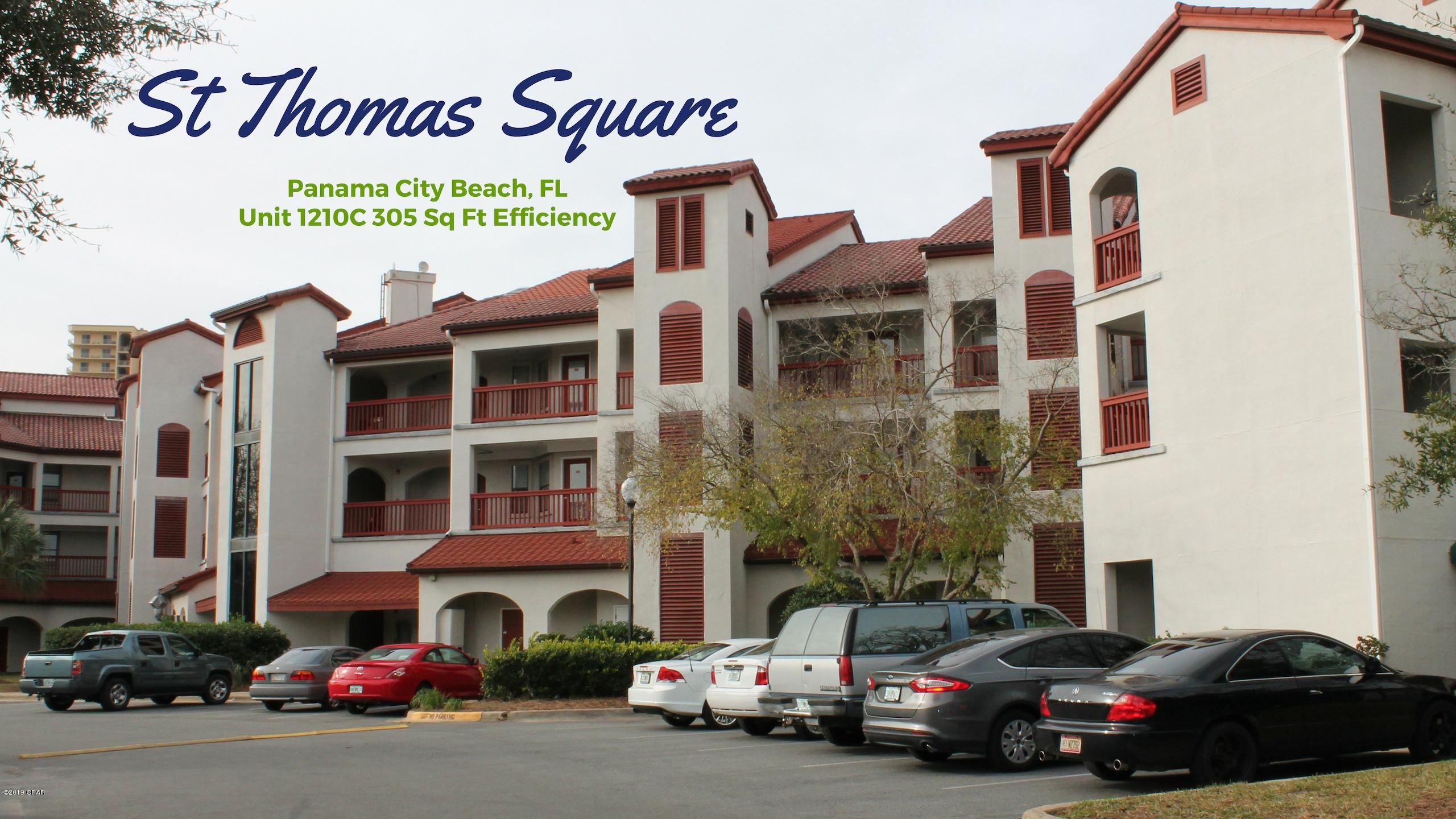 The Best kept SECRET in Panama City Beach...St. Thomas Square (STS)! STS is a Grand Lagoon waterfront property with a boat dock and Gulf access–about 20 minutes to the pass. And it's only a block to the BEACH! This efficiency makes a great beach retreat that can pay for itself when you're not using it. HOA, property taxes, and insurance is reasonable. It had a $10K renovation a year ago. A new, bright and roomy shower, new vanity with storage, new flooring, painted, keyless entry handset, and kitchenette. It has a sitting area with new loveseat that you won't find in any other efficiency. It's fully furnished and ready for both personal enjoyment and profit. The last efficiency sold was not furnished, not updated, and the kitchenette was a wreck (see MLS 678142).