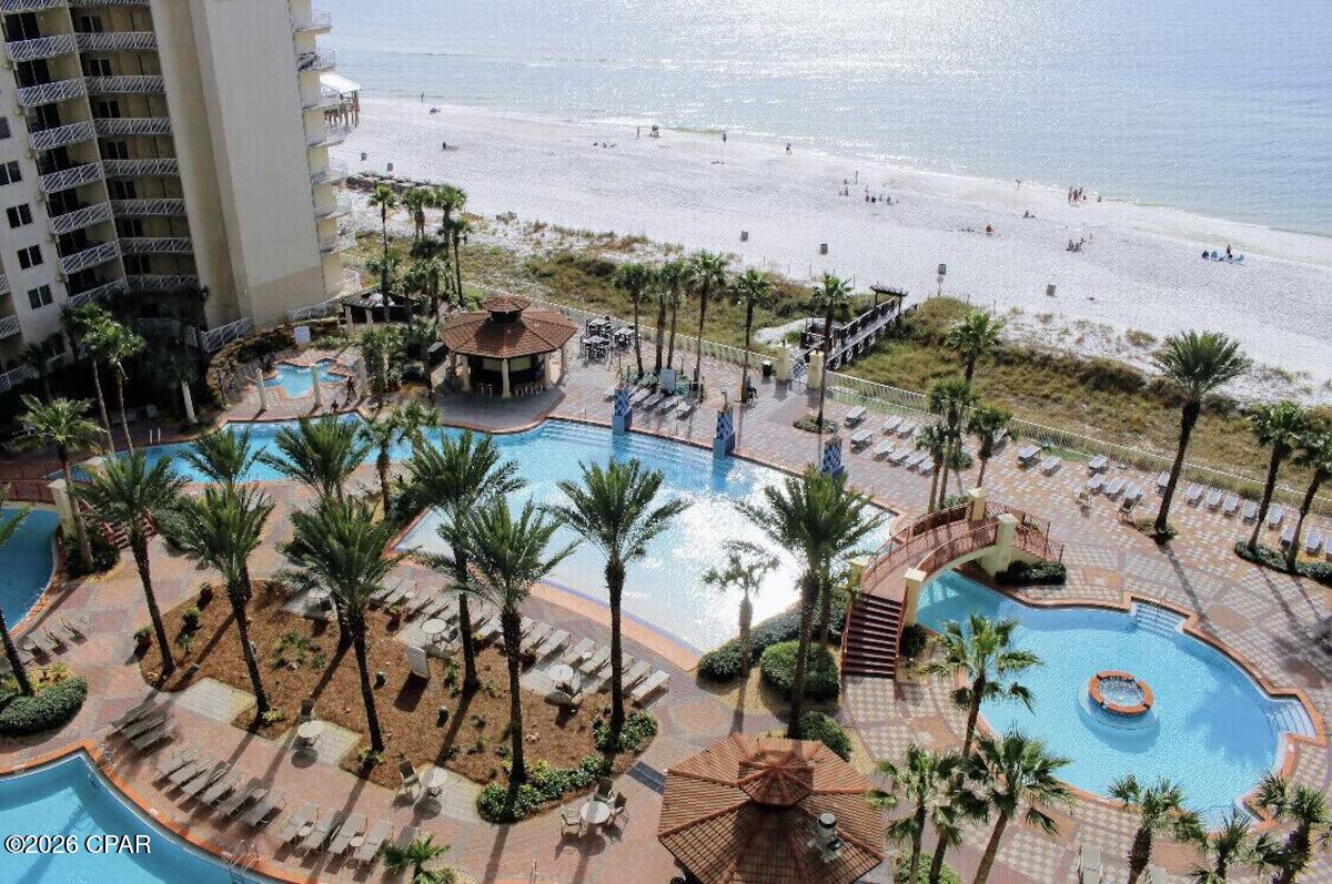 ALL TILE THROUGHOUT!!   This is the ''C'' plan that has 1bd + Bunkroom with 2 full bathrooms, with the double balcony.   GULF-FRONT MASTER BEDROOM AND GULF-FRONT LIVING ROOM.    Great views to the pool and the gulf.    BALCONY REPAIRS HAVE ALREADY BEEN COMPLETED!