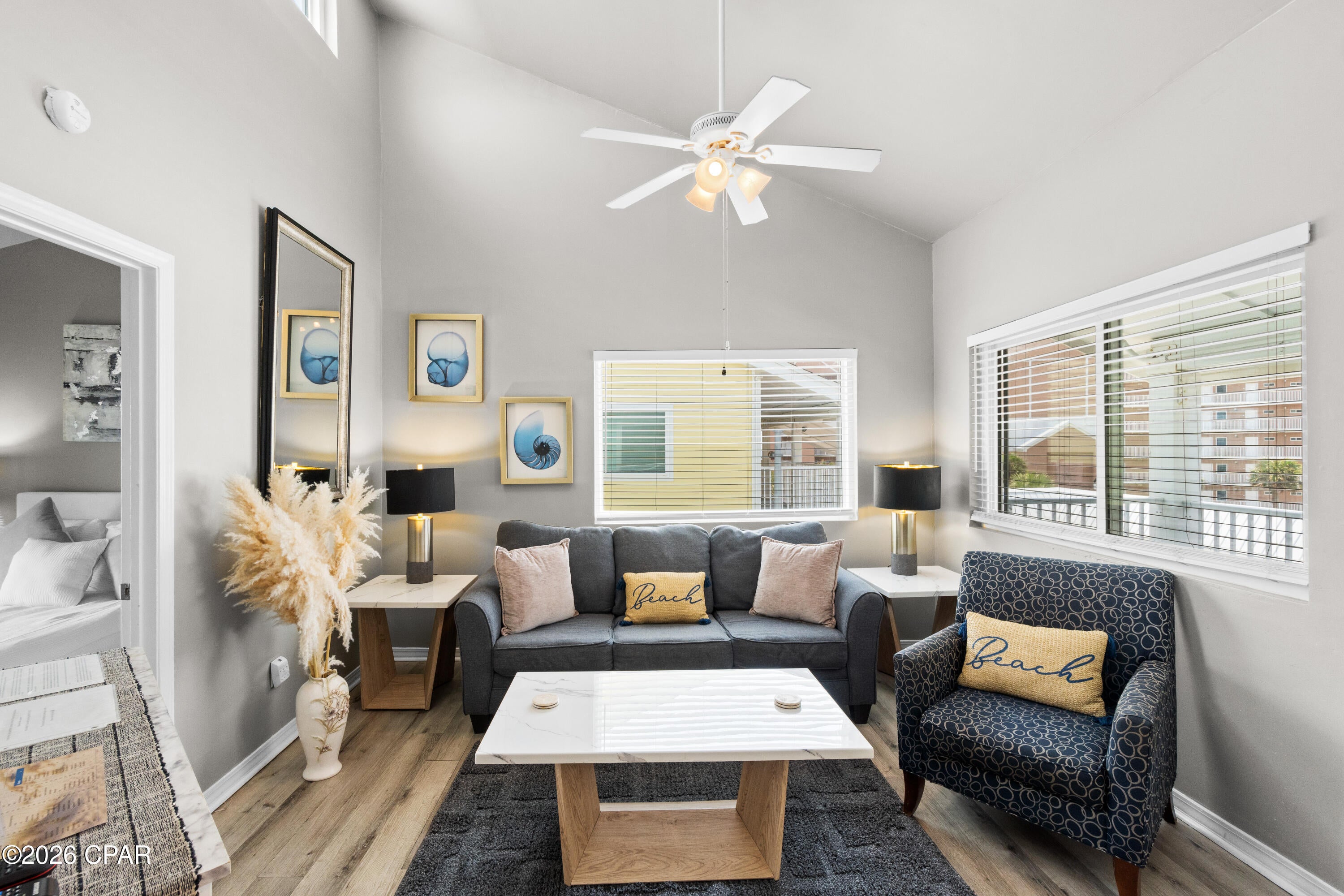 Lowest-priced unit in Sand Castles West!** Great opportunity to own a 1-bedroom, 1-bath condo in Building A on the 3rd floor, directly across the street from the beautiful white-sand beaches of Panama City Beach. Enjoy beautiful Gulf views from the unit, with sparkling blue water visible from the living area, plus a private balcony to take in the coastal surroundings. A new HVAC system was installed in 2024. The association passed its Phase I Milestone Inspection, with the engineer's report noting the building is in generally good condition. The community has completed the roof replacement and exterior building painting, providing added value and peace of mind for owners and investors. HOA dues include water, sewer, internet, building insurance, grounds maintenance, garbage service, and access to two community pools.
Walk across the street to the beach and enjoy shopping, dining, and entertainment nearby, including McGuire's Irish Pub, Whiskey's Saloon, and the new ALDI. Whether you're looking for a vacation getaway, full-time beach living, or an income-producing short-term rental, this condo offers an excellent combination of **Gulf views, beach access, location, value, and convenience.
Turnkey and ready for its next owner-schedule your private showing today!