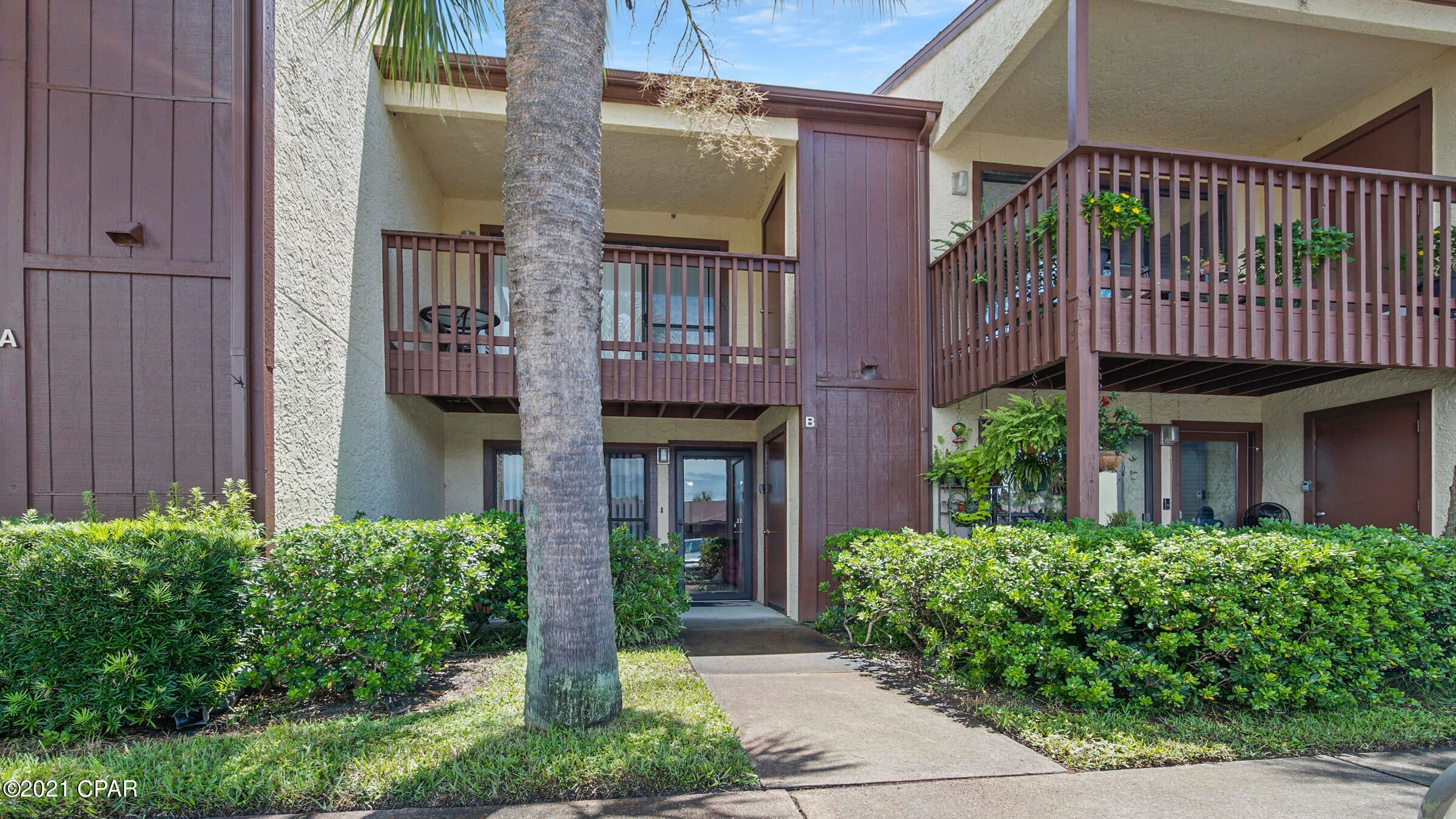 CURRENTLY UNDER CONTRACT, SELLER ACCEPTING BACKUP OFFERS. Well maintained 2 bdrm/2 bath condo, New AC. Downstairs area includes, large living room, dining area, kitchen with tons of cabinet space, tile throughout and full bath. Upstairs has 2 bedrooms, 1 bath and large balcony off of the master. Lots of storage space throughout. Condo is located just across from pool area and has assigned parking spot. Very well maintained complex with walking path to beach, pool, tennis courts and shuffleboard.