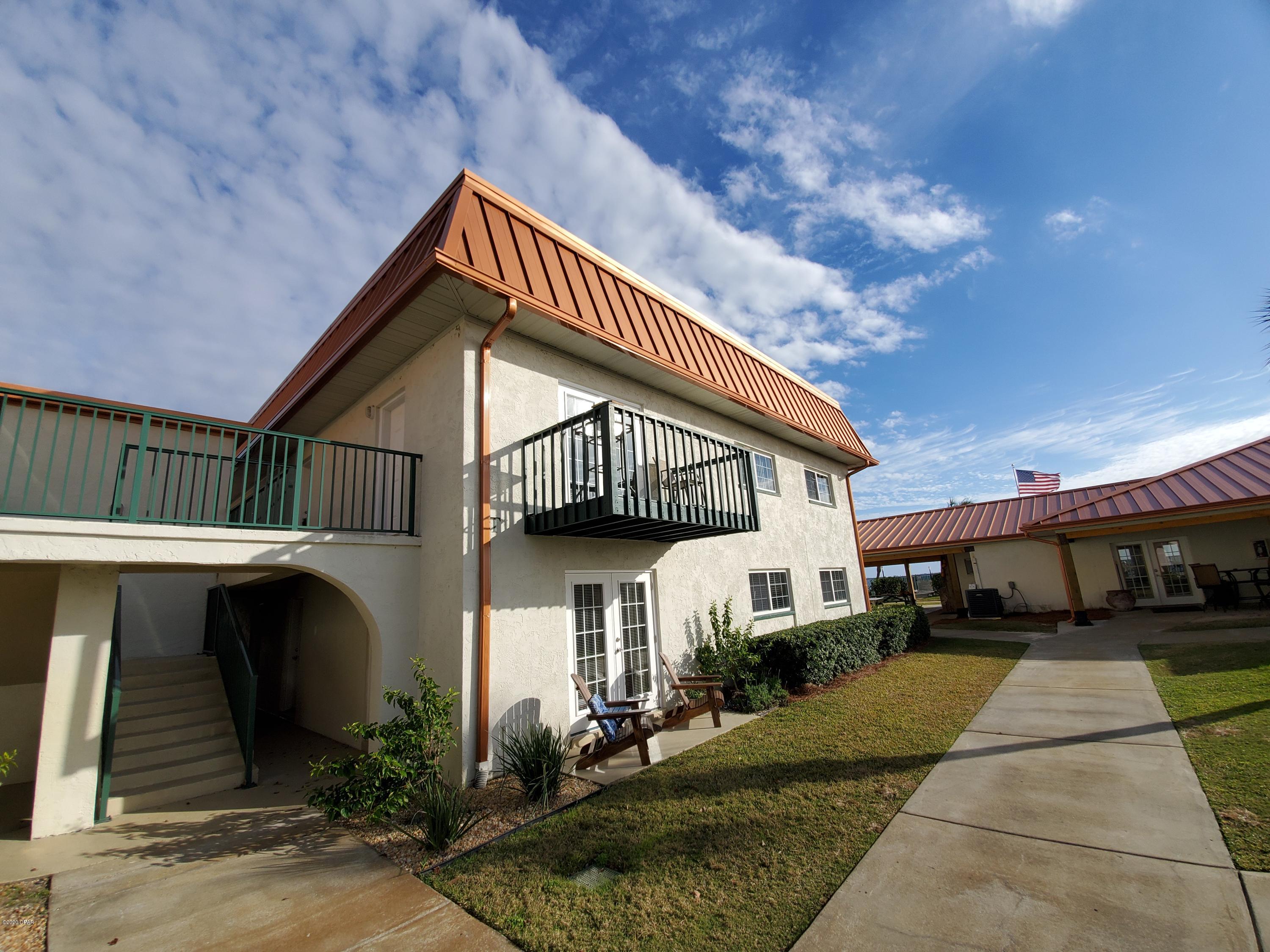 Beautiful, newly furnished 2 BR, 2 BA condo overlooking St. Andrews Bay! Enter this immaculate condo into the living room where you can sit back and relax watching TV and the sunset at the same time. There's a balcony to really capture the waterfront views as well. Kitchen comes fully stocked; The unit features a spacious master bedroom w/ king bedroom suite and en suite bathroom with tub/shower combination. The 2nd BR has a queen bedroom suite and bathroom across the hall. Landmark Condominiums offers a gorgeous landscaping, bay front pool, north side pool, private beach and clubhouse with outdoor pavilion great for entertaining! Walk to some of local's favorite restaurants, barista and taproom!