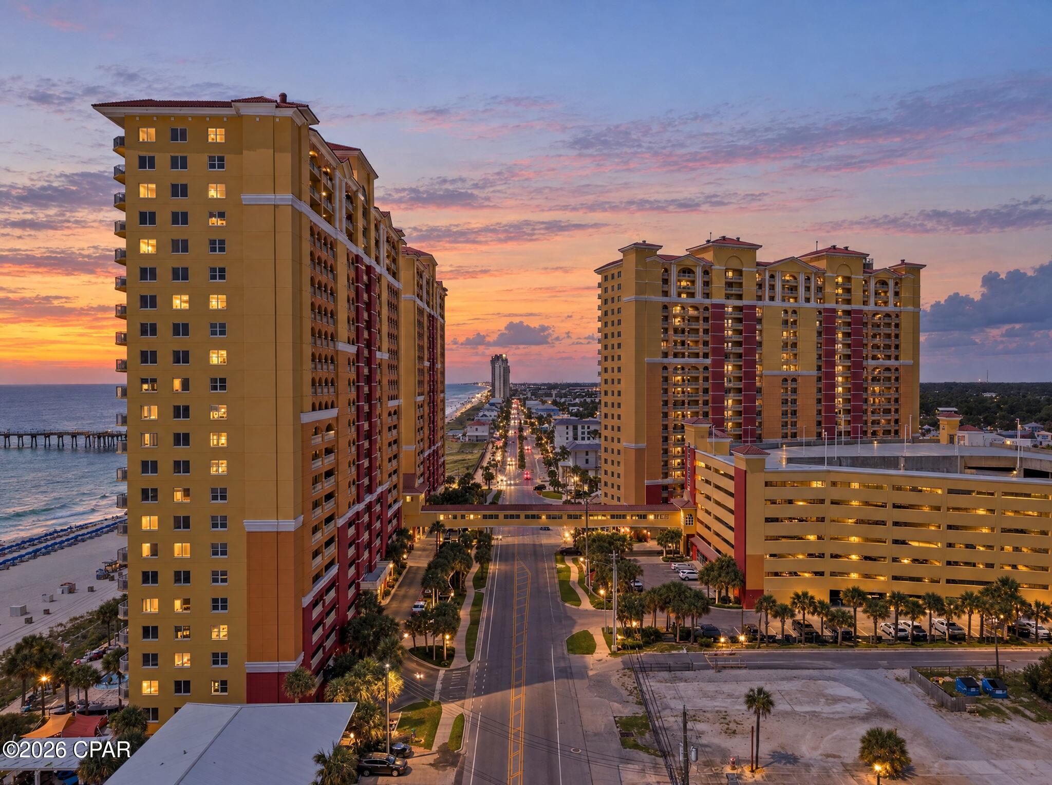 Beautifully Decorated Gulf-Front Condo with Gulf-Front Primary Bedroom, Exceptional Gulf Views & Breathtaking Sunsets!

Experience the best of Gulf-front living in this beautifully maintained and professionally decorated condo at Calypso Tower I. From the moment you step inside, you'll appreciate the attention to detail, coastal-inspired furnishings, and immaculate condition of this inviting residence.

The open and airy floor plan creates a seamless flow between the living, dining, and kitchen areas, while large windows and sliding glass doors fill the space with natural light and showcase the stunning views of the Gulf of America. Step onto the private balcony and take in the breathtaking emerald waters and sugar-white sands of Panama City Beach. And when the day winds down, the spectacular Gulf sunsets are truly one of the best features of this location.

The thoughtfully designed interior offers comfortable accommodations for owners and guests alike, with a spacious primary suite, well-appointed bathrooms, and additional sleeping space. The kitchen is fully equipped and ready for both everyday living and entertaining.

As a property at Calypso, owners and guests enjoy an array of resort-style amenities, including two beachfront pools, a tiki bar, fitness center, and direct access to the beautiful Gulf beaches. With Pier Park just steps away, dining, shopping, entertainment, and local attractions are right outside your door.

Whether you're looking for a personal beach retreat, second home, or investment property with excellent rental potential (VRBO Premier Host rating ), 1-1606 offers the ideal combination of location, style, comfort, and Gulf-front living--with unforgettable sunsets right from your balcony.