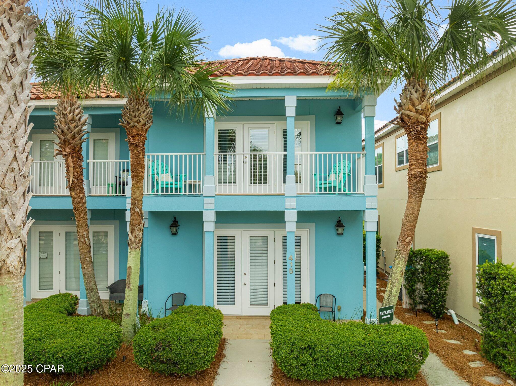 Welcome to this beautiful coastal home on the desirable west end of Panama City Beach, close to 30A/Rosemary Beach (just 8 minutes away), in the gated La Valencia Beach Resort community. Positioned directly across the street from the beach, this home offers rare Gulf views and a resort-style layout designed for relaxing and entertaining.
The main living area features 10-foot ceilings, crown molding, and an open kitchen, dining, and living room layout that's bright and inviting. The kitchen offers custom cabinetry, granite countertops, generous prep space, and bar seating for four alongside dining seating for six. Just off the living room, a large covered balcony delivers direct Gulf views -- the perfect spot for morning coffee or evening sunsets.
The spacious primary suite is filled with natural light and has its own private balcony, plus an ensuite bath with dual vanity, soaking tub, and separate shower. Two other well-appointed bedrooms offer ample storage throughout.All bedrooms have newly installed flooring.
Downstairs, a flexible second living area includes a sitting area, dining/game table, and wet bar with sink, mini fridge, dishwasher, ice maker, and microwave -- ideal for entertaining after a beach day or as extra guest space, with private patio access.
La Valencia's grounds are lined with mature oaks and magnolias for a peaceful, pet-friendly resort feel. Residents enjoy deeded beach access, a heated owners pool, hot tub, clubhouse with kitchen and gaming setup, fitness center, tennis/pickleball court, a spacious driveway, and a second Gulf-front pool with sundeck, restrooms, and golf cart parking.
Everyday conveniences are close by too, with Pier Park, Aldi, Publix, and Walmart just minutes away.
With short-term rentals allowed, Gulf views, and beach access directly across the street, this property is a great opportunity as a primary residence, second home, or vacation rental investment.