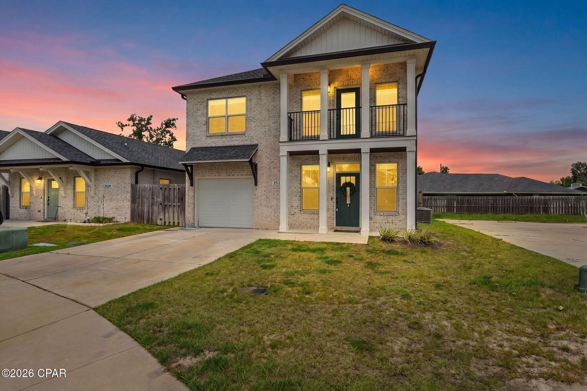 Welcome to 3533 Mill Point Cove, a beautifully maintained 2022-built home by Camden Homes located in the Mill Point community of Panama City. Offering approximately 1,754 heated and cooled square feet, this two-story residence features 3 bedrooms, 2.5 baths, a spacious loft and an attached 1-car garage.

The main level offers an open and functional layout with a spacious living area, dining space and well-appointed kitchen featuring quartz countertops, a large island with seating for four, breakfast bar and an oversized walk-in pantry with additional storage. A half bath is conveniently located downstairs, while the roomy laundry area provides additional everyday functionality.

Upstairs, the primary suite features a private balcony, large walk-in closet and en-suite bath with double vanity and shower/tub combination. Two additional bedrooms, a full bath and a versatile loft provide plenty of flexibility for a home office, media space, playroom or additional living area.

Outside, enjoy a fully fenced backyard, patio and irrigation system with a separate irrigation meter. Situated on approximately 0.09 acres in an HOA community, the home offers a cul-de-sac setting with convenient access to Highway 231 and Highway 390, shopping, dining and other everyday amenities. Tyndall Air Force Base is approximately 15 minutes away.

An existing survey is available from the seller. With modern finishes, a functional floor plan and indoor and outdoor living spaces, 3533 Mill Point Cove is ready for its next owner. Call your favorite Realtor® today to schedule a private tour and if important - buyer please verify all measurements.