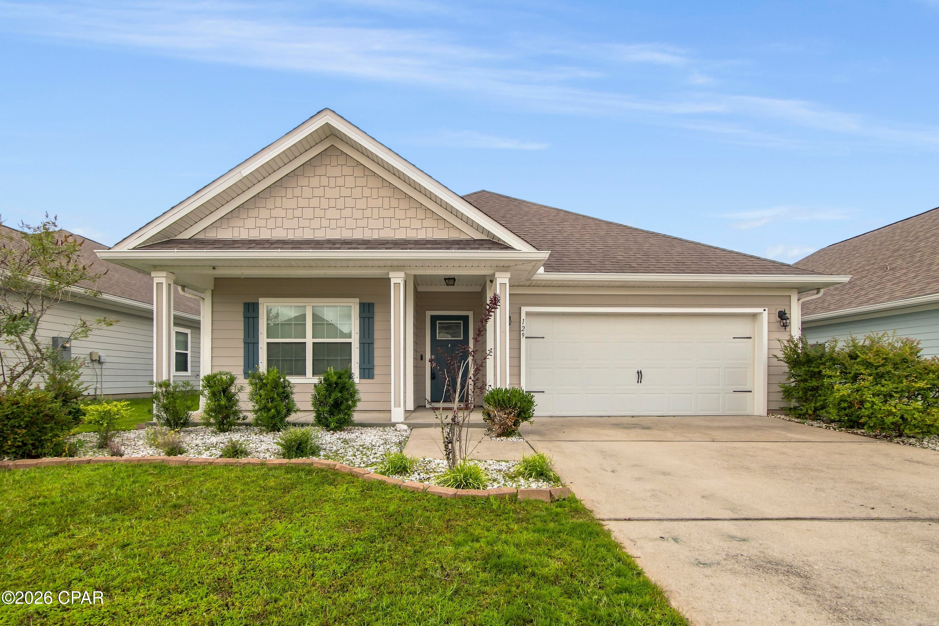 BEAUTIFUL HOME in the desirable Villages of Mill Bayou!  This four bedroom home with its open floor plan features  granite countertops, stainless-steel appliances with a smooth-top stove, kitchen island, loads of cabinets and an eat-in dining room.  The family room with its coffered ceiling enjoys easy access to the privacy-fenced backyard.   The home has a split-bedroom plan with a large Master bedroom with a trey ceiling, and the Master bath has double vanities, a tub, separate shower and a spacious walk-in closet.  There is luxury vinyl plank flooring throughout the home, includingthe Master bedroom and one additional bedroom.  Two of the bedrooms are carpeted.  Within a short walk, you will enjoy the Community Pool and are only a short distance to shopping and so much more!