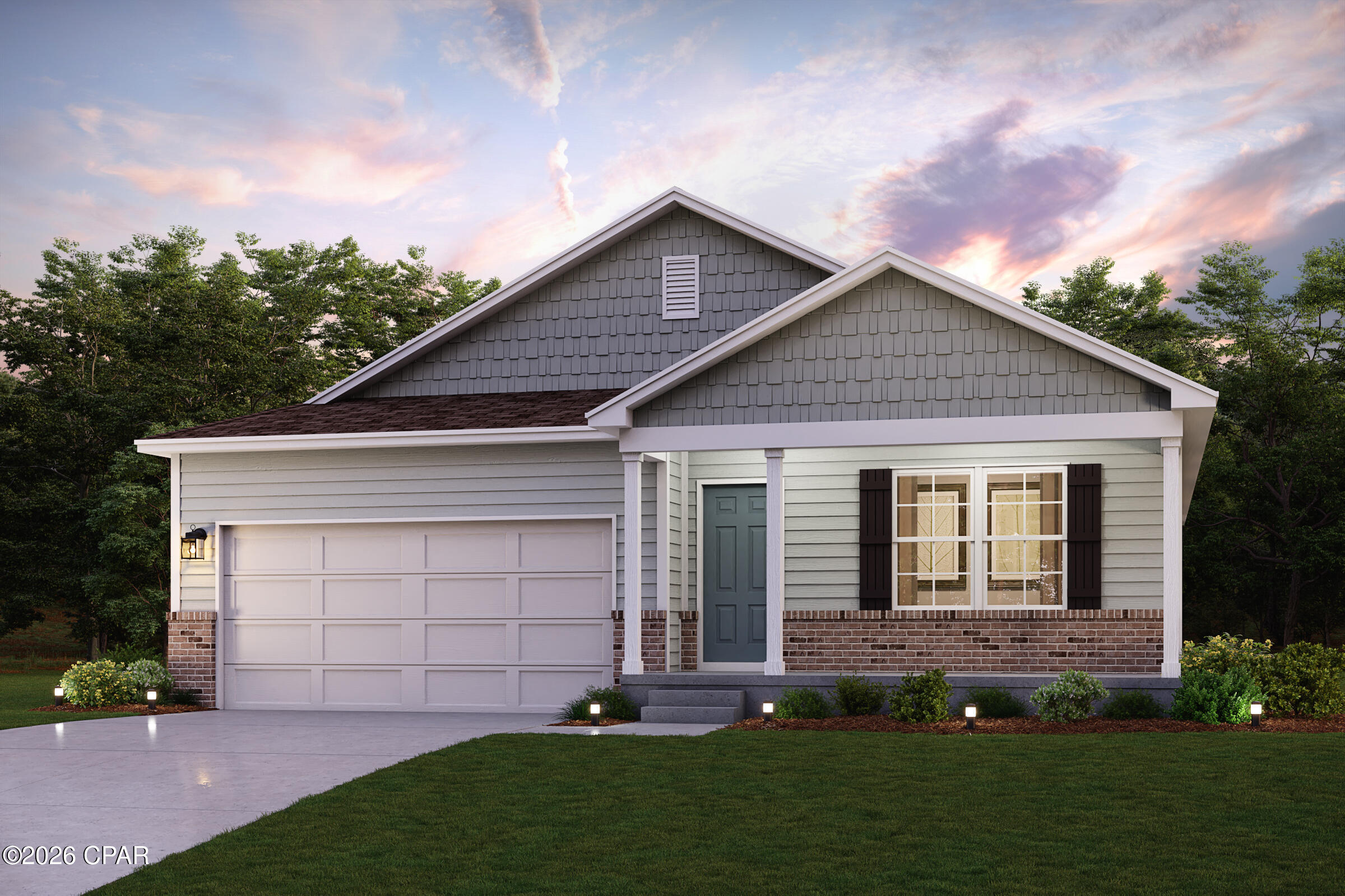 Discover Your Dream Home in the Pine Hills Community! The Cabot Plan offers a spacious open-concept layout, seamlessly connecting the Living, Dining, and Kitchen areas--perfect for entertaining. The modern Kitchen is equipped with shaker cabinets, quartz countertops, and  Stainless-Steel Appliances, including an electric smooth top range, microwave hood, and dishwasher.
The primary suite features a private bath with dual vanity sinks and a large walk-in closet. There are three additional bedrooms, a stylish secondary bathroom, and a patio ideal for outdoor relaxation.
Additional features include Low E insulated dual-pane vinyl windows for energy efficiency and a 1-year limited home warranty.