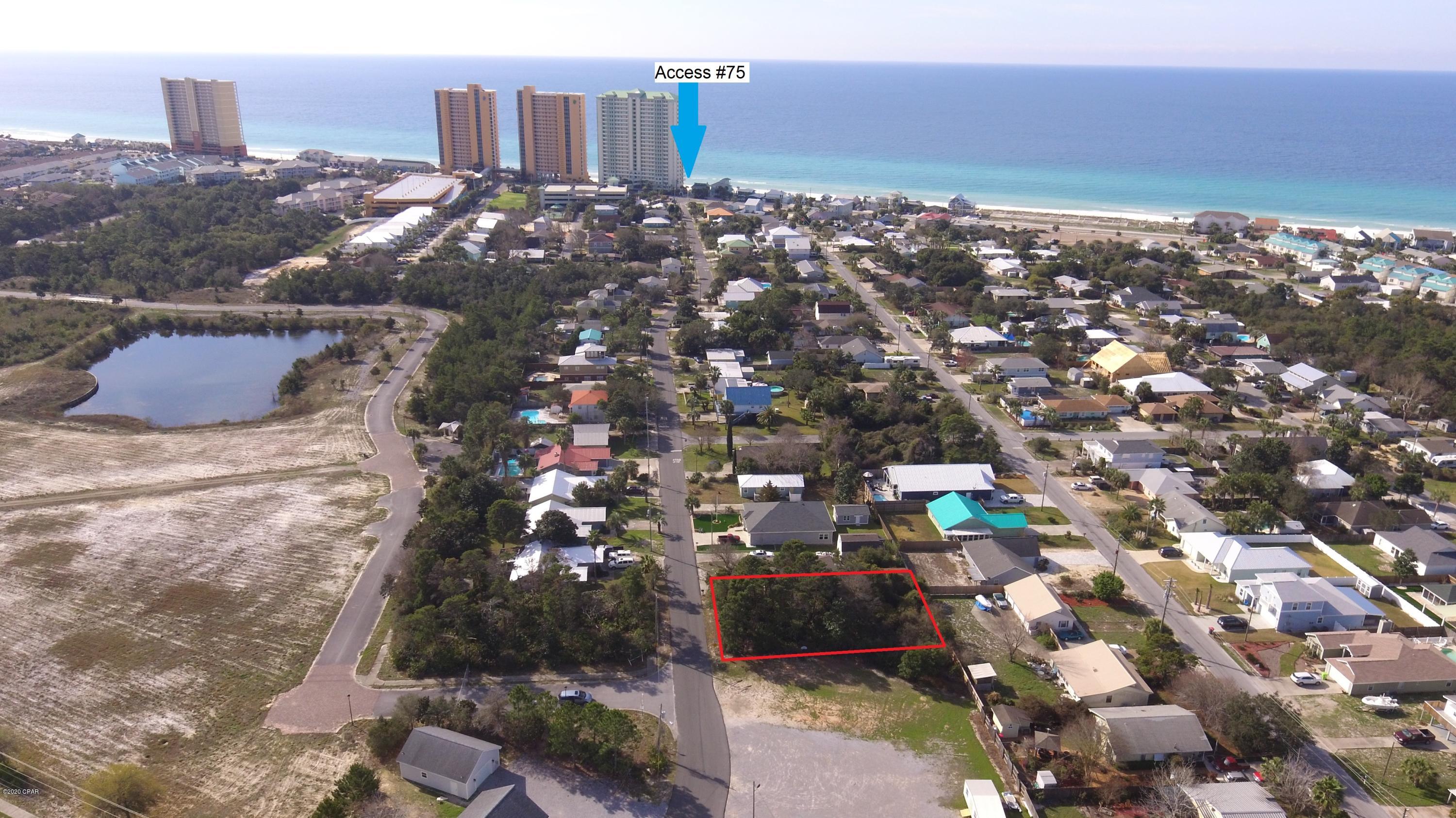 Great residential lot South of Back Beach Road just two short blocks to public beach access #75. This location will make a nice full time home or vacation spot. Call your favorite agent and start planning for your Place in Panama City Beach.