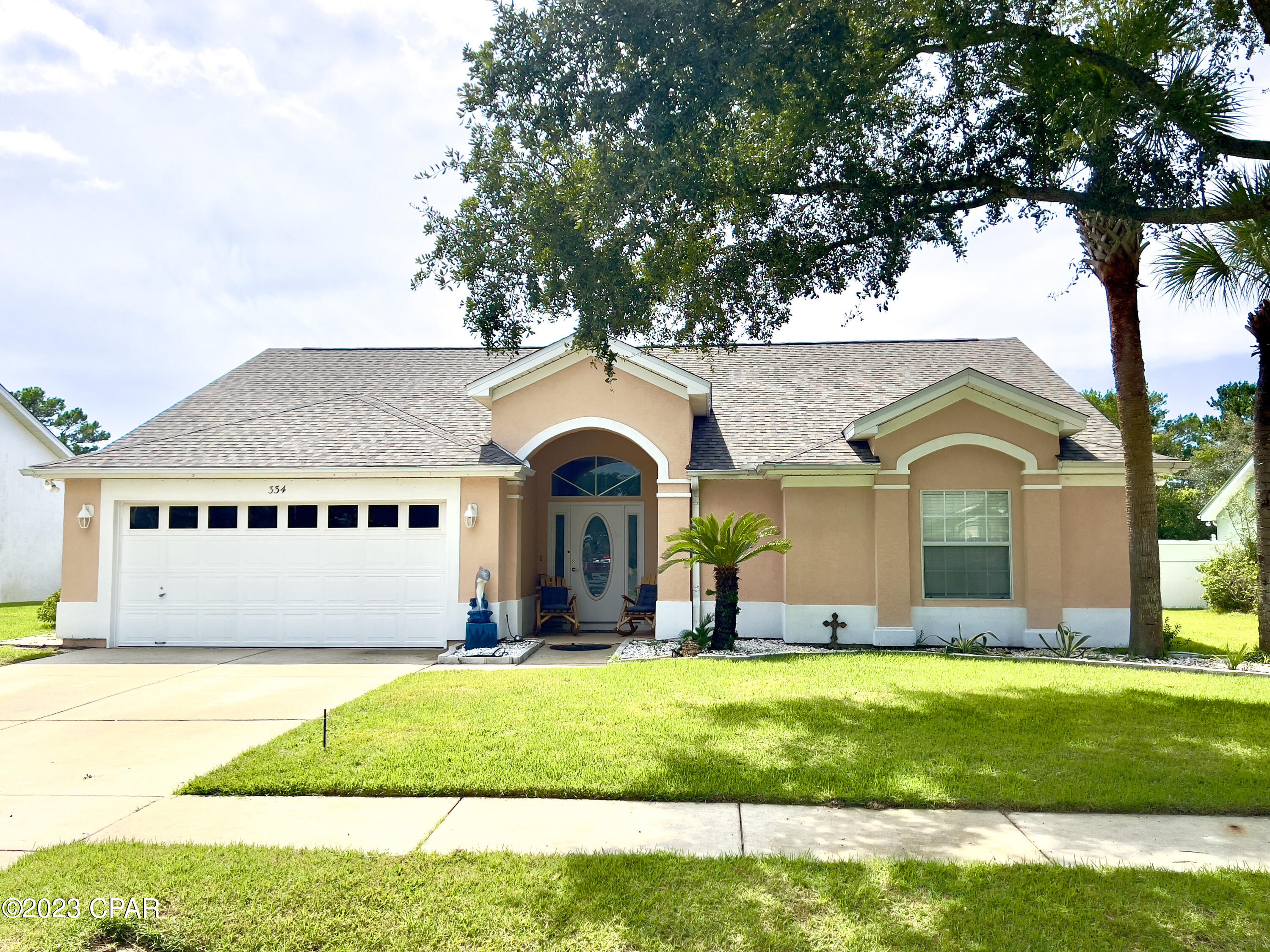 **UPDATE** Big expenses taken care of!  NEW ROOF 9/24 and a NEW RUDD HVAC 4/24. Home is now vacant so come see this great floorplan as its a blank canvas for your beachy designs in a nicely manicured subdivision. Come and see all that Summerwood has to offer, conveniently located to the best shopping, golf cart approved, quick beach access and lovely community pool, picnic area and community room. Pier Park is less than a mile away, Top Golf, Pirates Show by Dolly Parton and Walmart nearby too! (HOA only $177 qtr. includes pool and clubhouse access). The home features an open floorplan, vaulted ceilings and arched doorways. Bar area at the large kitchen opens up to a huge vaulted grand-room.
** BONUS FULL SIZE Office** with 3 Bedrooms and 2.5 Baths. All major kitchen appliances remain. Back yard has full privacy with white vinyl and white wood painted fence. Well established yard, beautiful grass and many fruit trees planted. Two car attached garage, palm trees out front and just a beautiful coastal living feel! Other facts: All bedrooms have large walk-in closets, ceiling fans. The yard has a 4 zone sprinkler system (front and back yard), Master bedroom has dual walk-in closets and double vanities. Main living area of the home has NEW LVP Vinyl Plank Flooring! Location is less than a mile to the Gulf of Mexico with Subdivision quick access. A MUST SEE HOME INDEED!***** NEW PRICE IMPROVEMENT****NOW $468,500