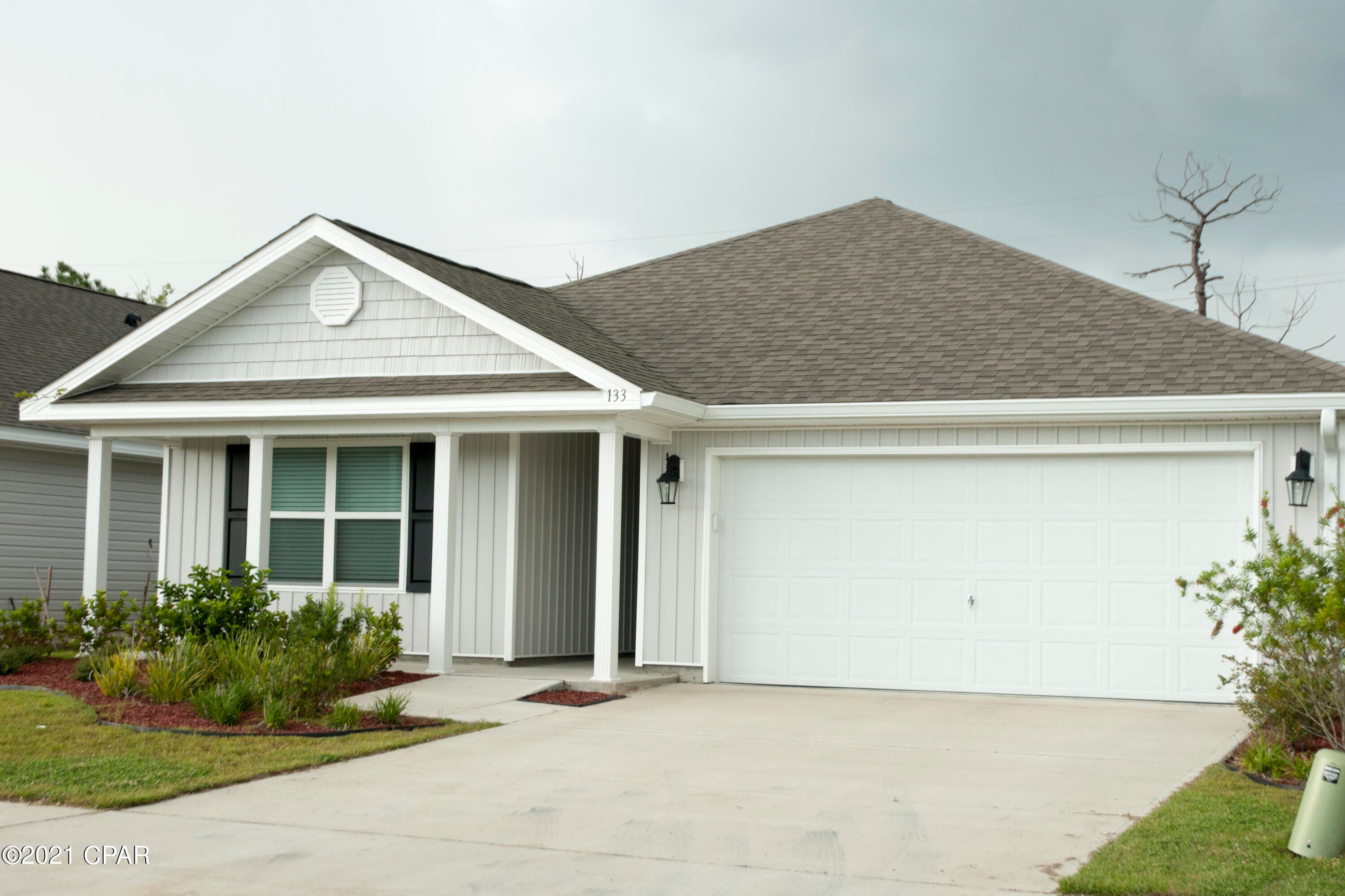 This beautiful home was constructed just a few years ago by DR Horton.  This spacious home has 4 bedrooms and 2 baths, and is conveniently located near the entrance to Bridge Harbor.  The kitchen features dark cabinets with a large island that has the sink built in.  Kitchen overlooks the large living area.  Low maintenance fenced yard.  You will love this beautiful new neighborhood that is convenient to TAFB!  Neighborhood features a beautiful community pool with fire pit and play area, sidewalks throughout the community,  as well as access to East Bay.  The property is currently rented, Lease expires on 1/1/2022.