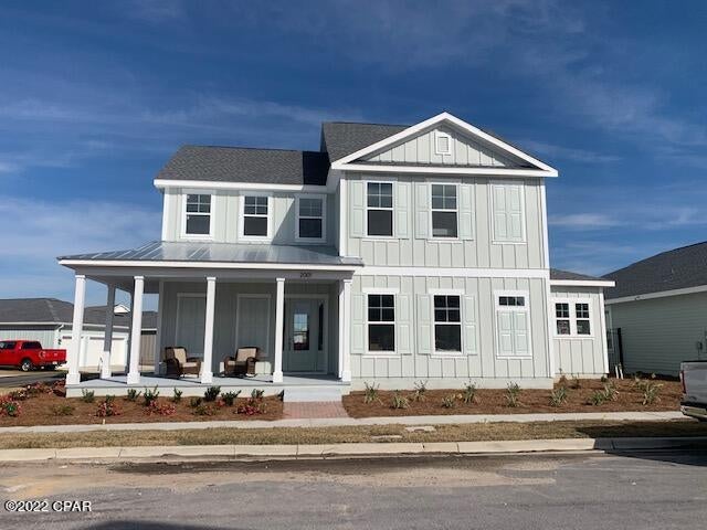 Samuel Taylor Homes presents the St. George plan with a Coastal elevation situated on a large corner  homesite! This Florida style cottage is one of the larger and most popular plans offering 5 bedrooms, 4 baths, a 3-car detached garage, wrap around porch plus the added convenience of main level master & guest bedrooms. Beautiful windows and high ceilings highlight the staircase and french doors that lead to the covered back porch. Additional high end features include designer cabinets , quartz countertops, stainless steel appliances, and more! The wonderful amenities at SweetBay include North Bay access for kayaking, canoeing, paddle boarding, pocket parks, a retreat-like swimming pool, basketball court, parks & more! New home buyers get priority access to top-rated University Academy! community walking & jogging trails, an amphitheater and very pet & people friendly!
*Estimated Completion Fall 2021.