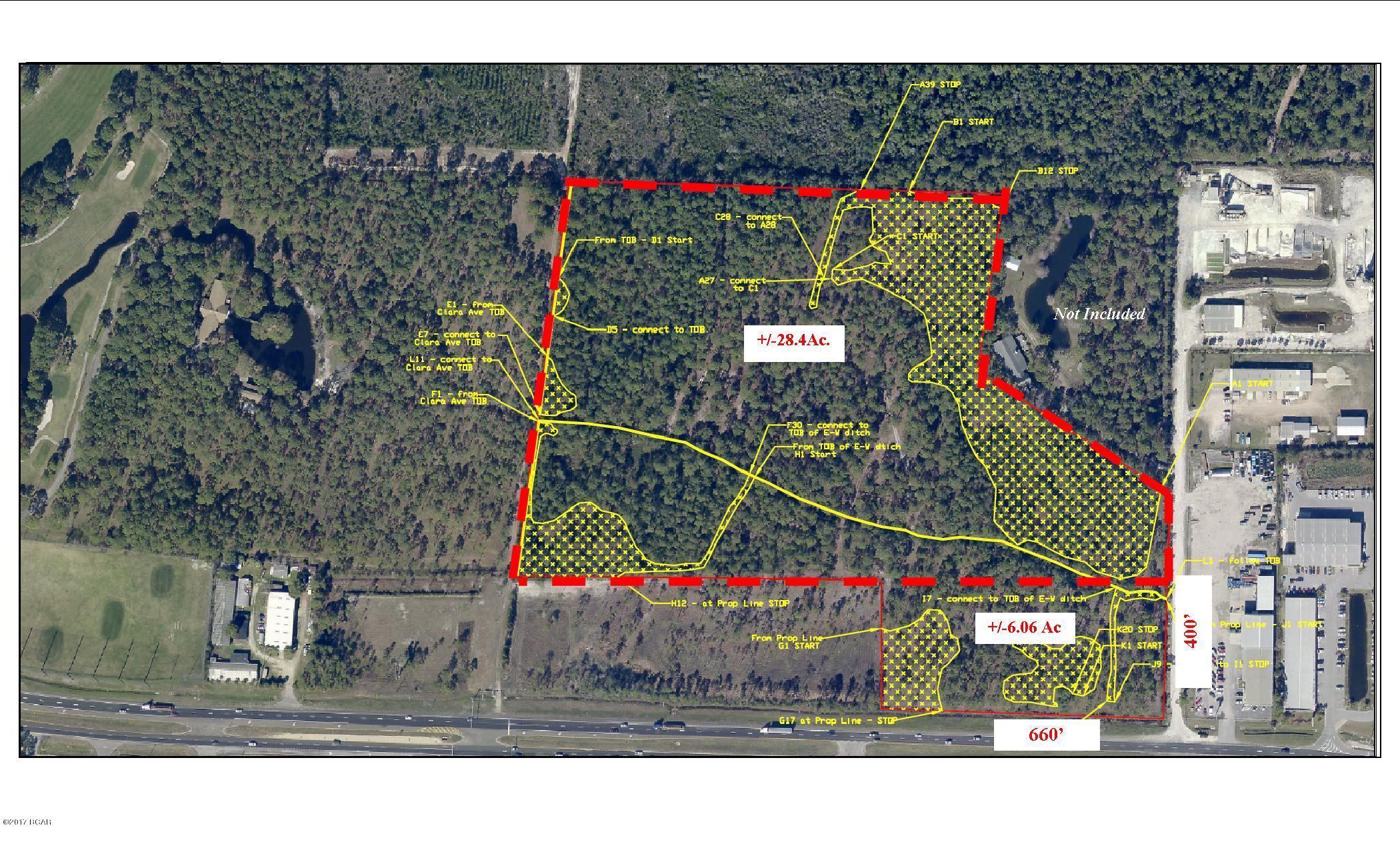Great residential (single or multi-family) or commercial site, just north of Panama City Beach Parkway. The seller is willing to subdivide the 25.52 acres into smaller tracts. The +/-6.06 acres on Panama City Beach Parkway is offered at $400,000 per acre (see MLS #617799). Located within close proximity to the Simon's Pier Park Lifestyle Center and the new St. Joe/ Casto/ SRA Pier Park North Power Center. This is a rare opportunity to acquire a large tract off Panama City Beach Parkway in the heart of Panama City Beach. The new Clara Avenue extension runs along the west-side of the parcel.