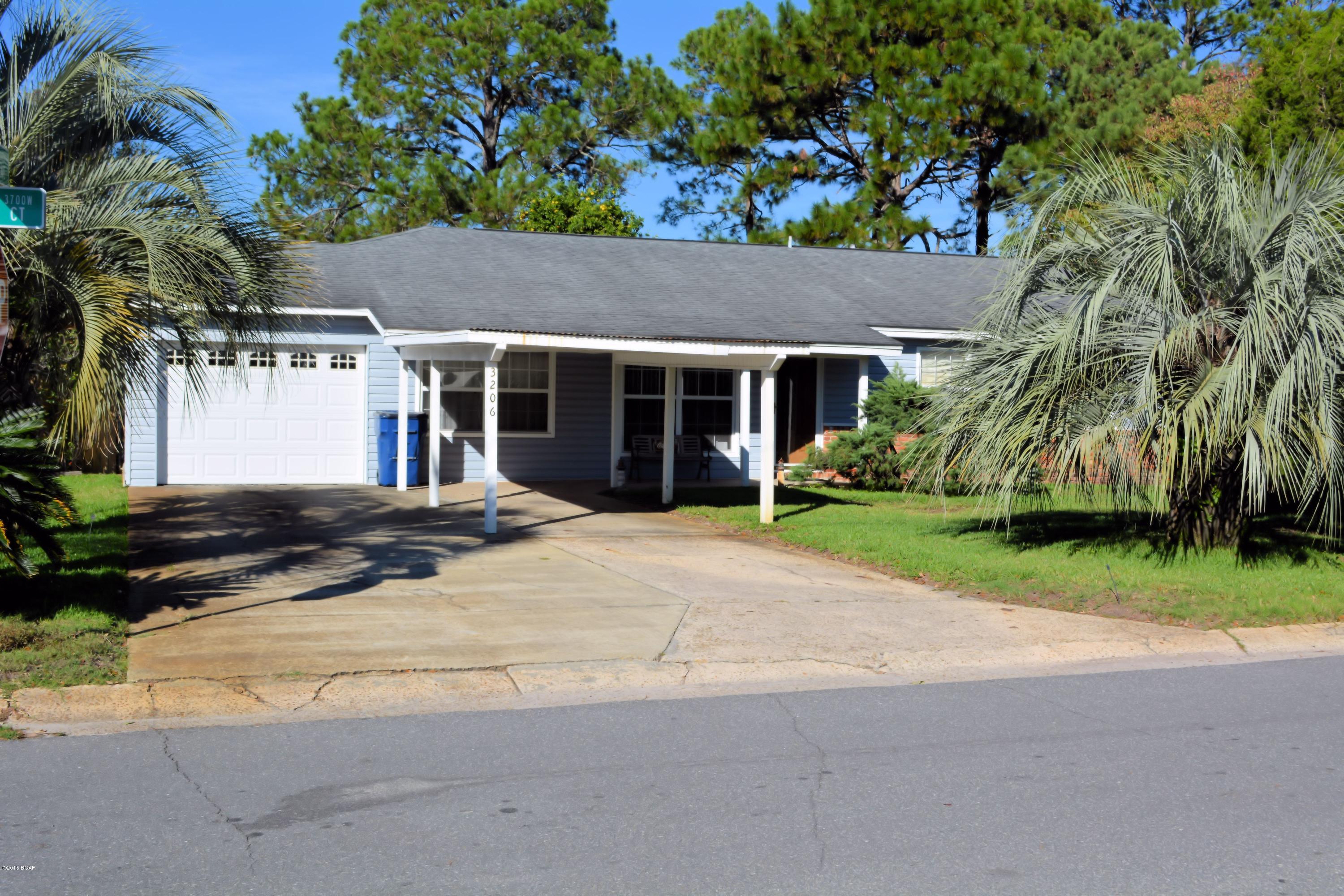 The most AFFORDABLE pool home in Bay County can be yours. From the oversized family room, home office, and three (count 'em) three car garage, this updated and expanded three bedroom home offers you space and comfort.  The kitchen was recently remodeled along with a family room addition that can double as a large dining and living area.  The recent addition included a rear entrance three car garage with automatic gate for easy access and an add on to enlarge the master bedroom. You'll love this home's most enticing feature, the screen enclosed in ground pool with spa!  The backyard is like a private oasis, pool, spa, grapefruit tree, and more!  Once you see this outstanding home you'll see it's so much home the money! Make your appointment today because this one of a kind home is priced to sell and is expected to go quickly!