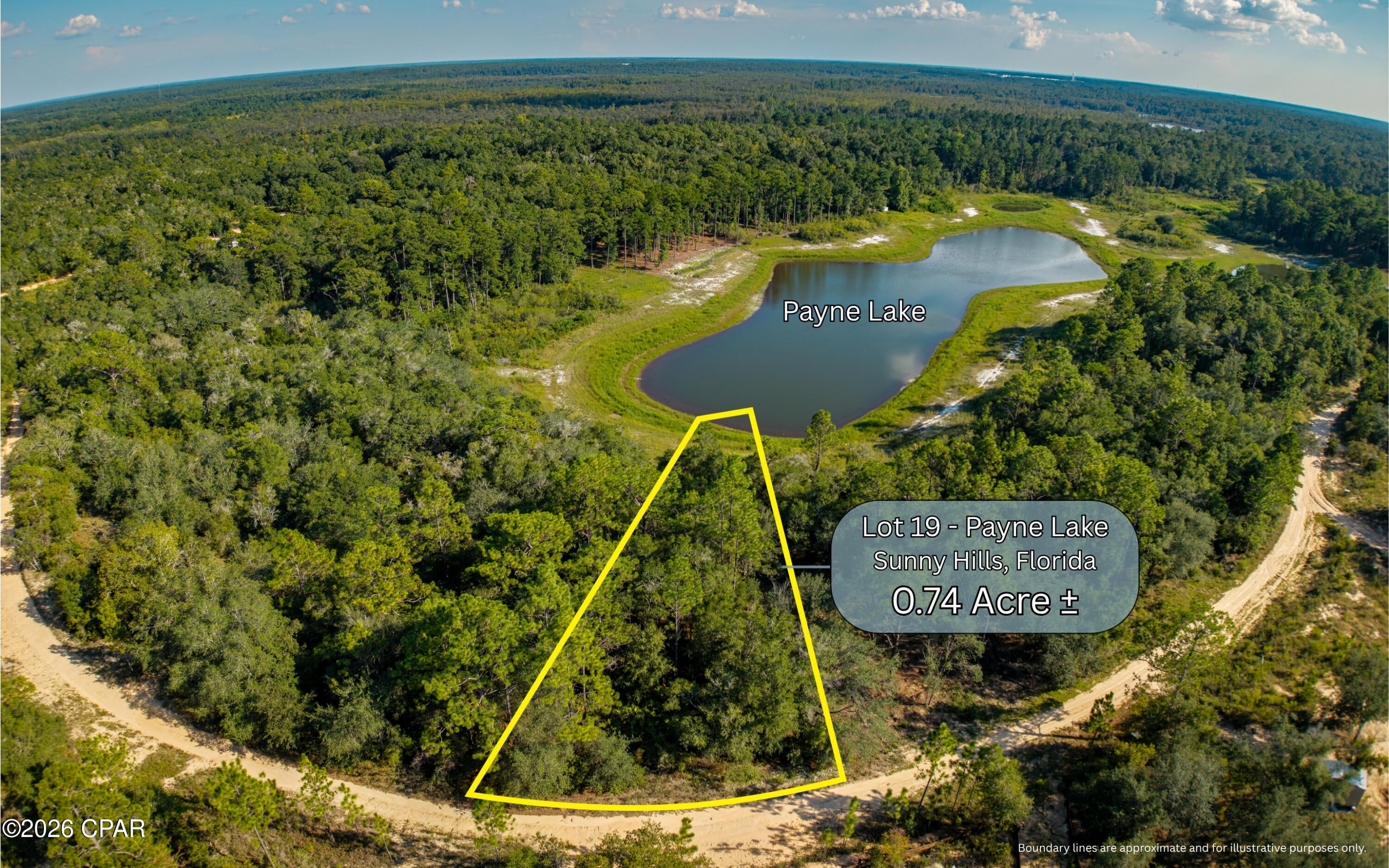 Lot 19 on Payne Lake Rd in Sunny Hills, FL. Vacant, wooded 0.74± acre lot on Payne Lake.