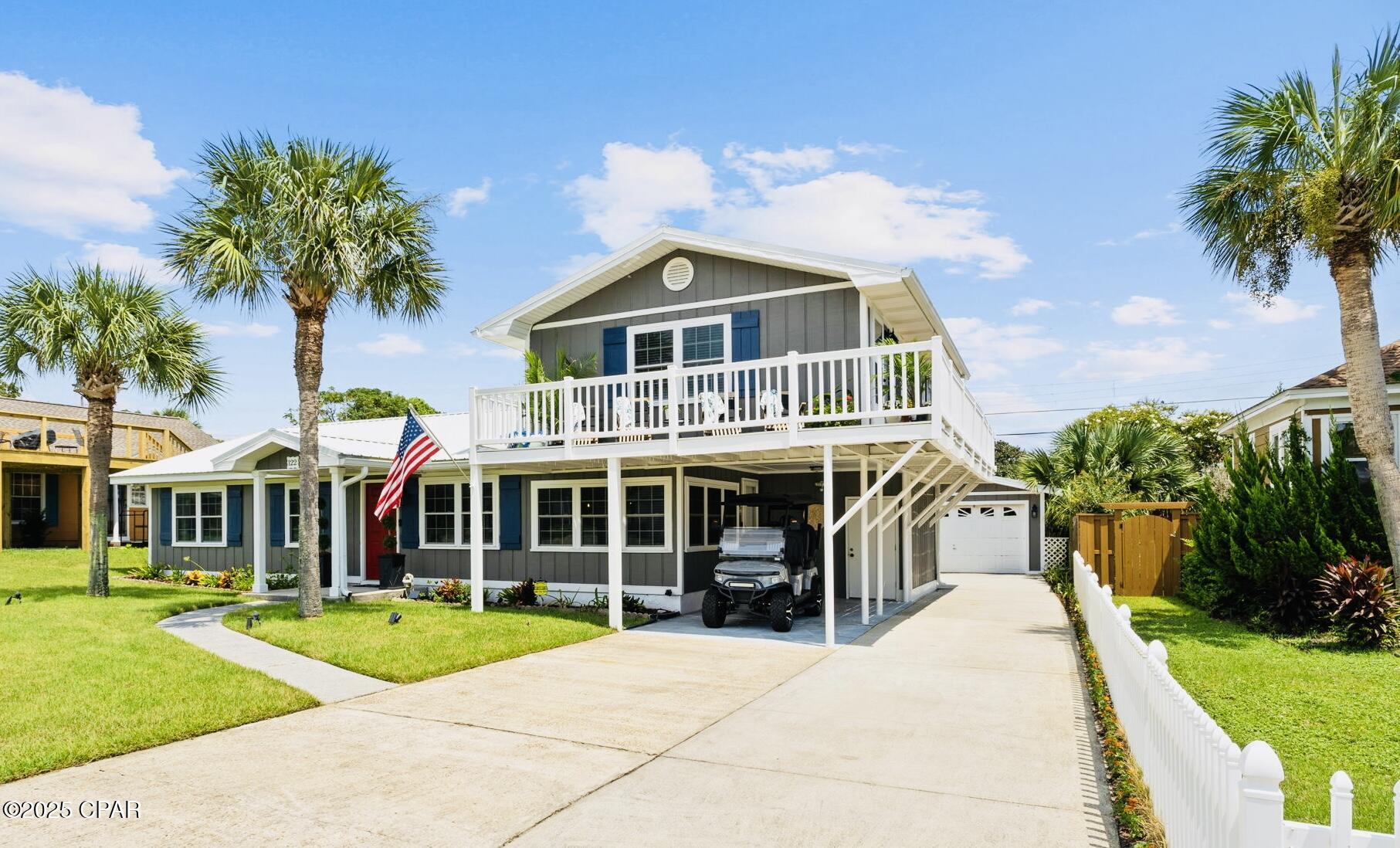 NEW PRICE on this Florida Beach Cottage at 122 Monterey Avenue where original 1977 family craftsmanship meets timeless coastal living. This four-bedroom, two-bathroom home offers the perfect blend of vintage character and beachside convenience in the highly sought-after private beach access community of Santa Monica Beach. No crowds here!

The real treasure lies 400 feet from your front door with no beachfront residential or commercial development allowed, preserving the natural beauty of the gulf coast, meaning your slice of paradise will remain forever. Crystal white sandy beaches, clear emerald-green waters, bright blue skies and breathtaking sunsets guarantees relaxation in the most laid-back environment. Gated beach access ensures privacy and exclusivity that's increasingly rare along this coveted coastline.

Enter to find a well-designed layout that captures the essence of old Florida charm. The first floor offers kitchen, dining, living area, three bedrooms and one bathroom. The second story, formerly a fully equipped studio apartment with exterior door access provides a large bedroom, bathroom, coffee bar and expansive decking with views to the gulf creating the perfect backdrop for morning coffee or evening relaxation. This home easily accommodates family gatherings or visiting guests who wish to experience true beach living. Bring your golf cart, bicycles and water sports gear. Plenty of onsite parking and outdoor storage. The possibilities are endless!

Santa Monica Beach represents one of Panama City Beach's most desirable neighborhoods, offering the tranquility of the quiet west end. The convenience extends beyond the beach with neighboring Carousel Supermarket opened in 1967 and Thomas Donuts opened in 1971, easily accessible for all your daily necessities. Santa Monica Beach also keeps you connected to the area's vibrant dining, shopping, and entertainment scene. Whether you're seeking fine dining on 30A, adventure at nearby attractions like Pier Park, Topgolf, Dolly Parton's Pirates Voyage Dinner Theater, or simply want to unwind with the sound of waves, this location delivers both excitement and serenity. Still owned, impeccably maintained, and loved by the original owner, this beach cottage represents a rare opportunity to own a piece of Panama City Beach history while enjoying modern coastal living in a small-town community. See your new home today!