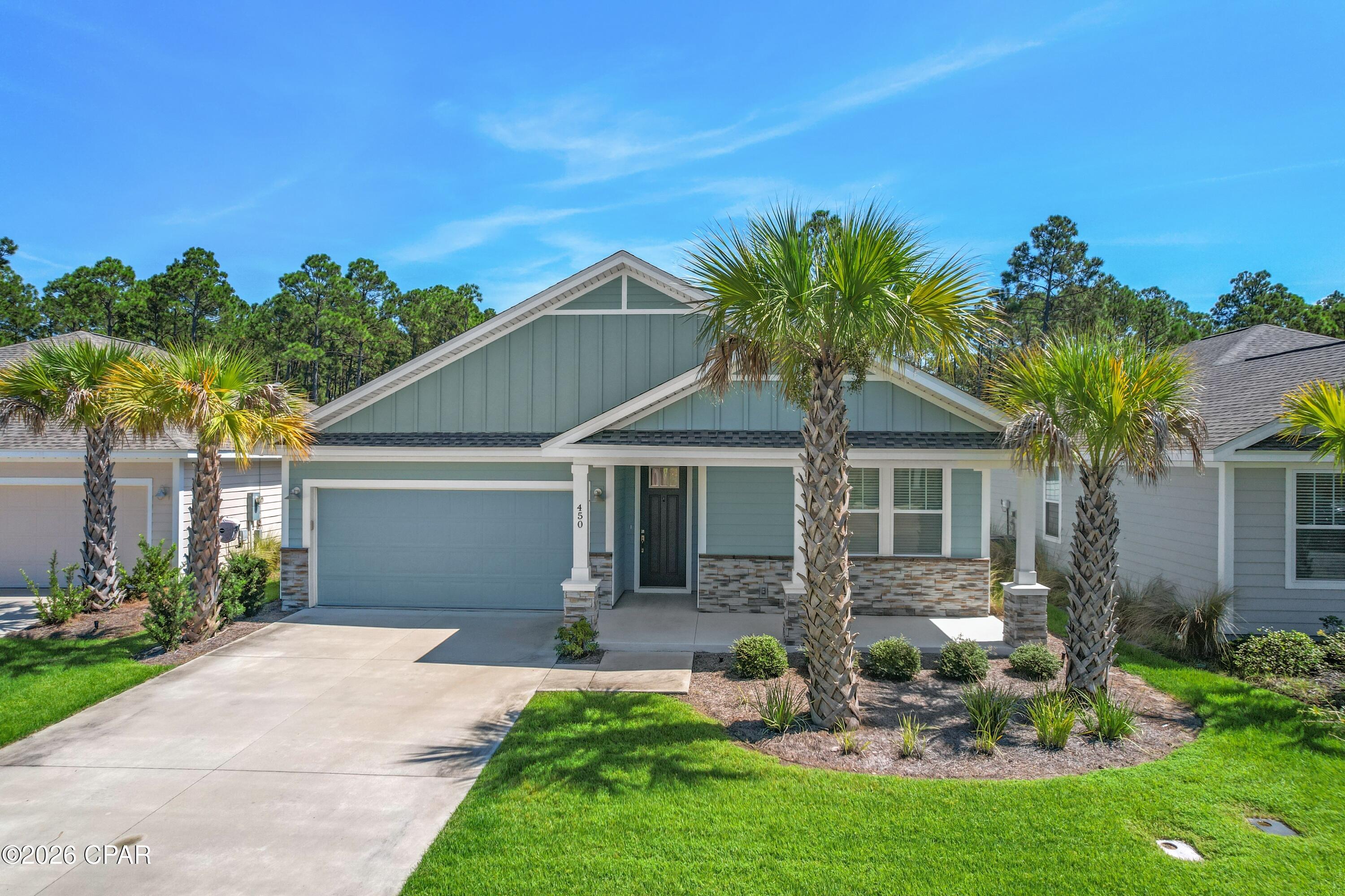 Welcome to 450 Foxtail Way! This 3 bedroom, 2 bath home built in 2023 is move in ready. Built by Southern Coastal Homes, this open floor plan is perfect for all lifestyles.
