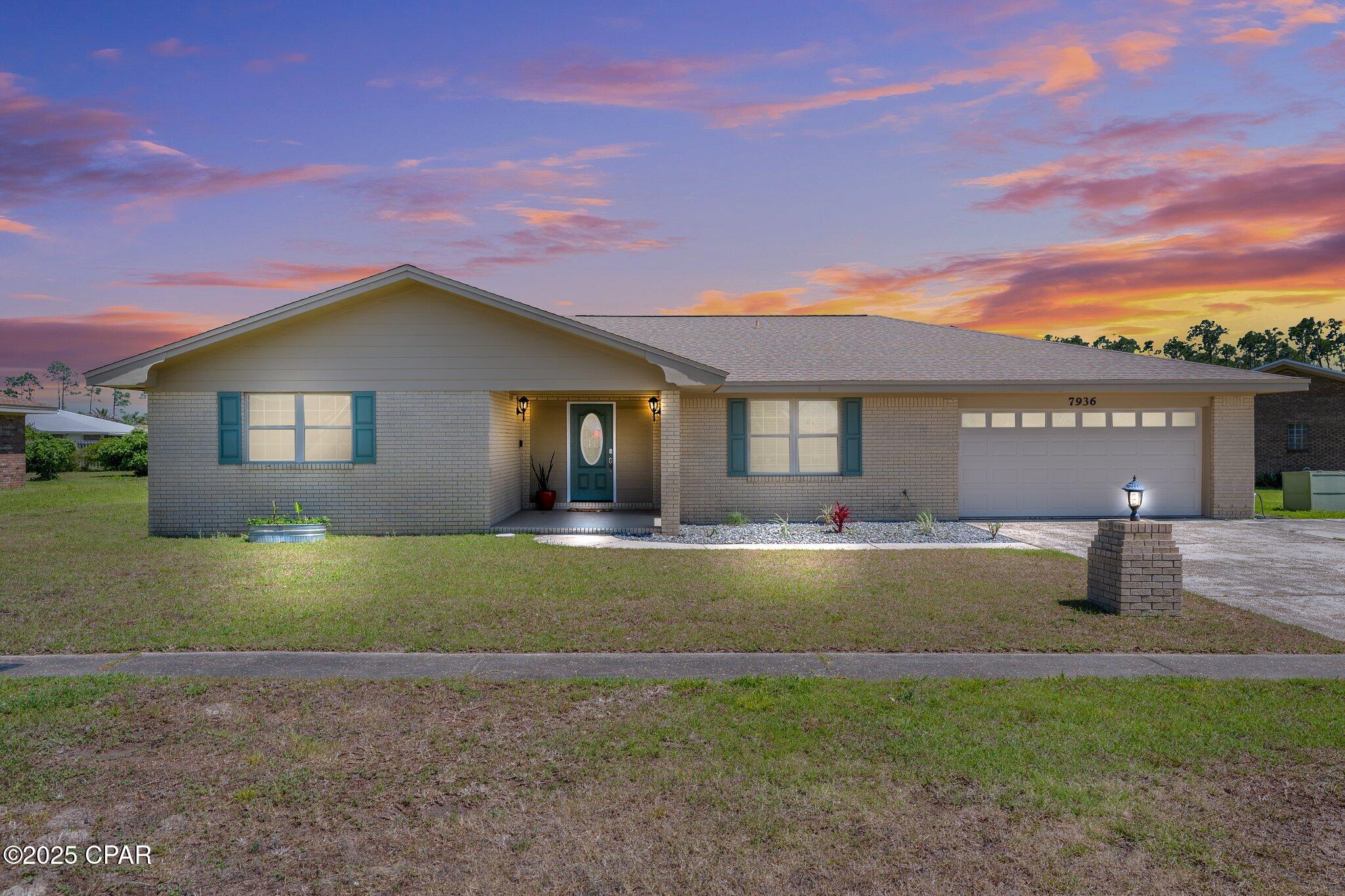 This beautifully maintained 4-bedroom, 2-bath brick home sits on a spacious 1/3-acre corner lot and delivers comfort, style, and true Florida living. Ideally located just minutes from Tyndall Air Force Base, local restaurants, and grocery stores.

From the moment you arrive, the inviting curb appeal, solid brick exterior, and a roof installed just four years ago set the tone for quality and longevity. Inside, the warm split floor plan is perfect for both everyday living and entertaining. High beamed ceilings and abundant natural light enhance the open living areas, while the well-appointed kitchen and generously sized bedrooms offer plenty of space for everyone. A cozy wood-burning fireplace adds charm on cooler winter evenings.

Step outside to your private backyard oasis--complete with an in-ground pool ideal for hot Florida days. New pump, filter, sand and erosion feeder (2025/2026). The fully fenced yard provides ample room for outdoor fun, pets, and gardening. Whether hosting summer barbecues or enjoying quiet evenings, the large covered patio is designed for making memories. A spacious two-car garage offers storage for vehicles, tools, and toys.

Solar panels add exceptional value-helping offset electric costs for both the home and the pool, keeping monthly utilities efficient and affordable. There is a solar payoff attached to the property, but the sellers are open to discussing options to make the transition smooth and beneficial for the buyer.

Additional highlights include mature landscaping, ample parking, and a peaceful neighborhood setting with no HOA. 

Don't miss your chance to own this slice of paradise. Schedule your private tour today.

*Buyer to verify all information and measurements, if important.