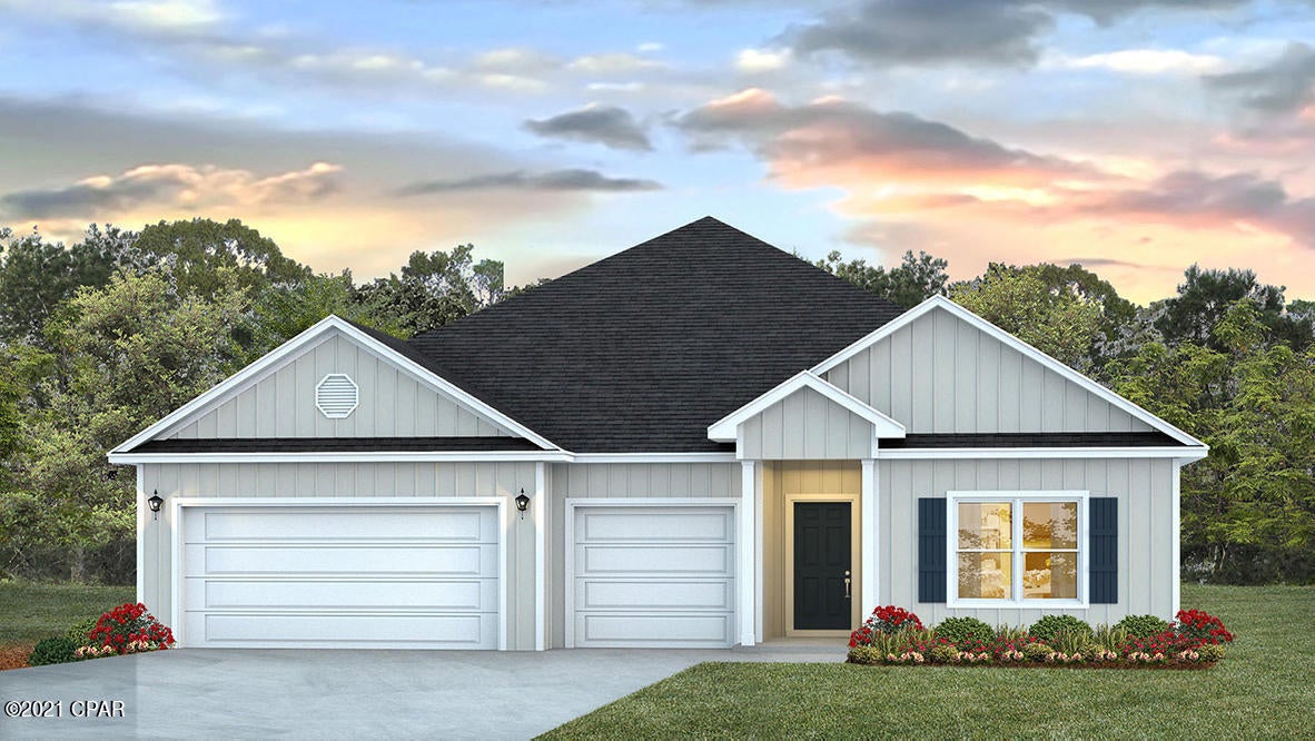 Welcome to Bridge Harbor! Perfect for families of all sizes is this beautiful 4 bed, 3.5 bath, 3 car garage floorplan. The Camden is unique in that it has a second

car garage perfect for a small car or golf cart. As you enter this home through the front entry way, you will find luxury vinyl plank flooring throughout the home and frieze carpet in the bedrooms and hallways. The ceilings are 9' with trey ceilings in the study, dining room, living room and master bedrooms. The walls are orange peel texture and finished with quality paint. The elegant interior doors have brushed nickel hardware for an added touch. In the kitchen, you will find a nice size center island with granite countertops and beautiful painted cabinetry. Conveniently located near shopping, dining, Tyndall Air Force Base, and a short drive to the white-sand beaches and turquoise
seas. This community is the perfect place to call home!

Pictures may be of similar, but not necessarily of subject property, including exterior and interior colors.

This home is being constructed with the Zip Sheathing system, providing greater protection than a traditional housewrap from
damages due to wind, rain, and extreme weather.

This home comes standard with a Smart Home Technology package which includes a KwikSet keyless entry, Skybell doorbell,
automated front porch lighting, an Echo Dot device, and Quolsys touch panel which can be integrated to control your lighting,
thermostat, front door and so much more. A builder 10-year structural warranty is also included.